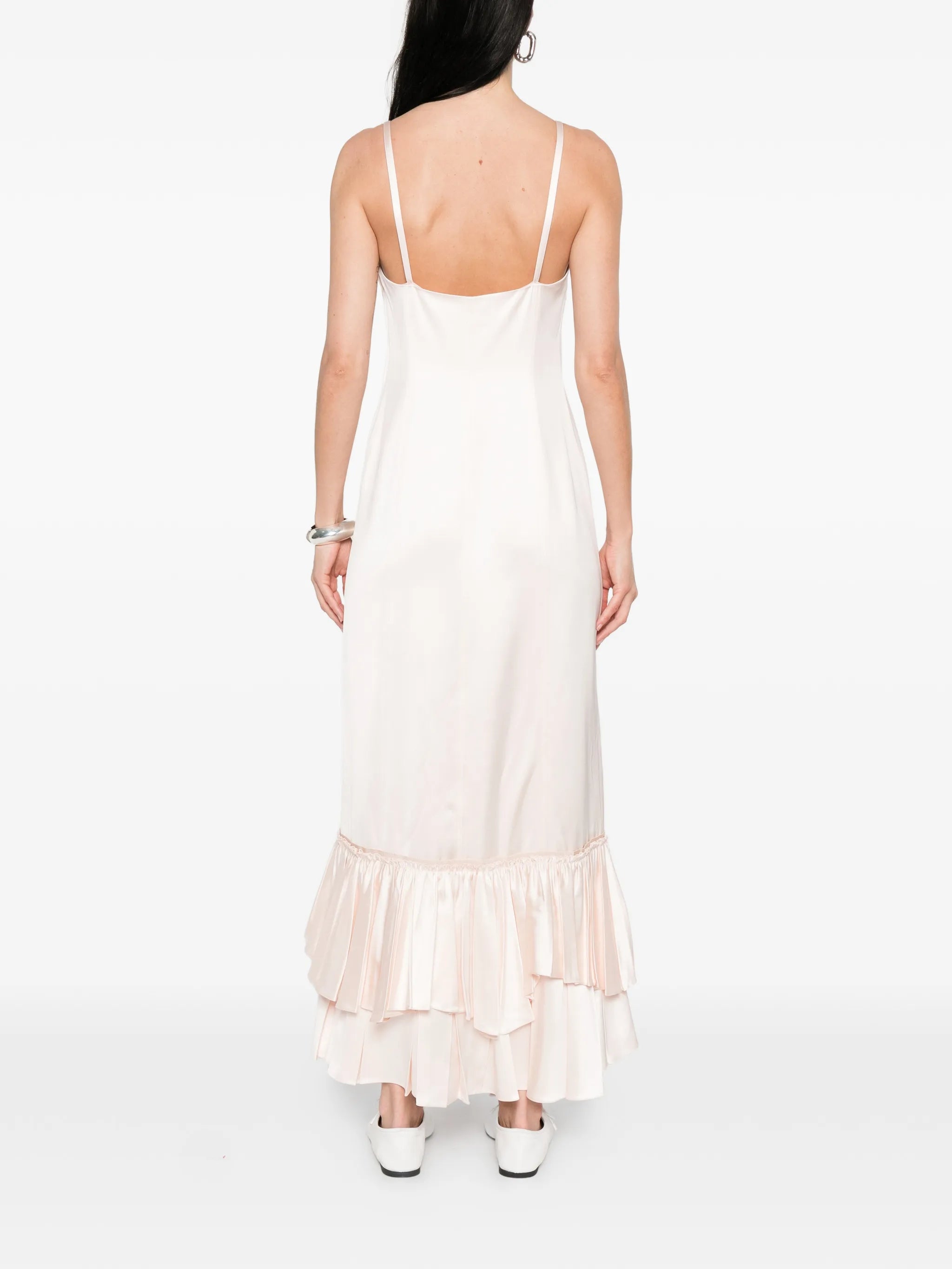 ruffled slip dress