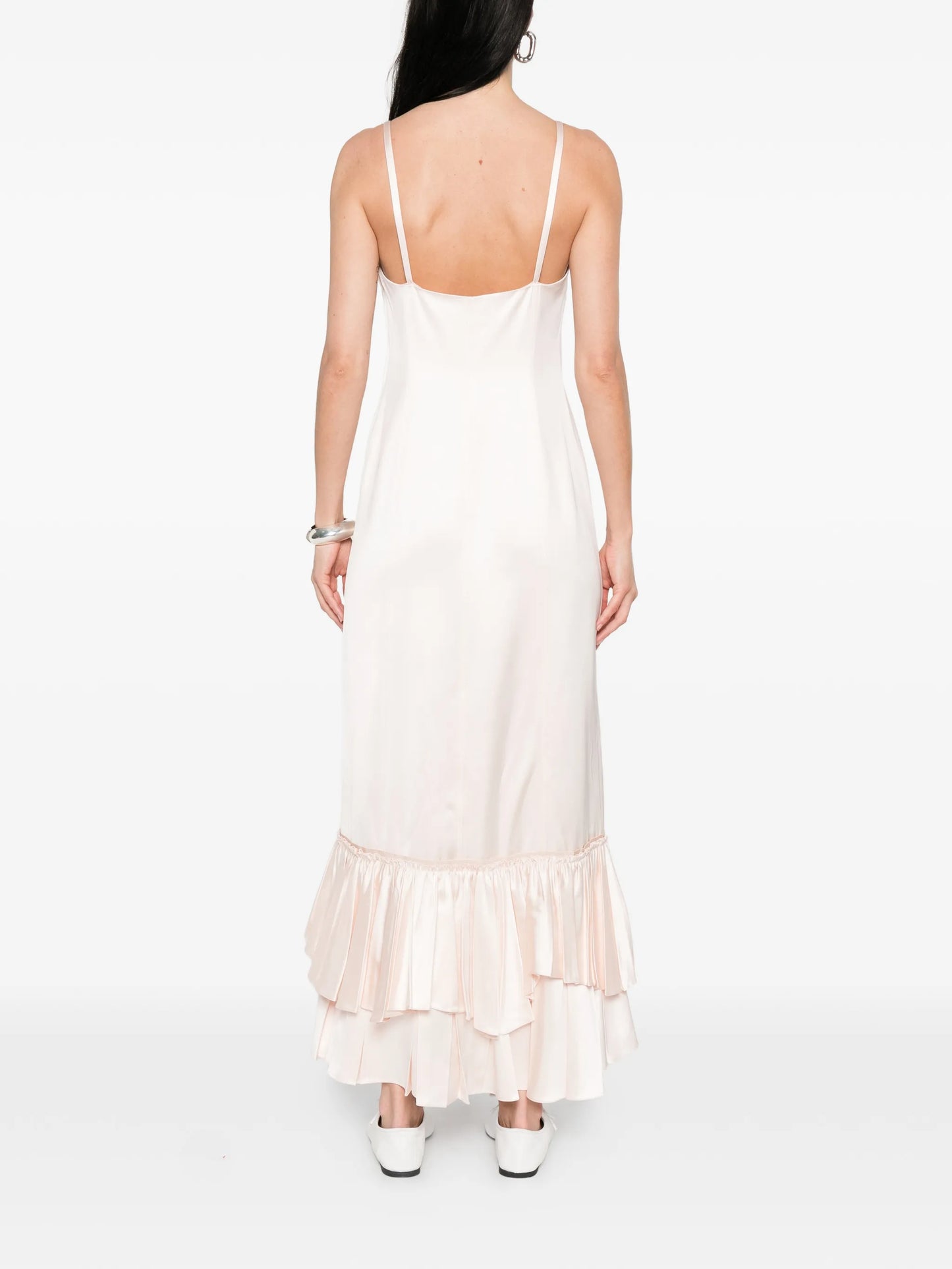 ruffled slip dress