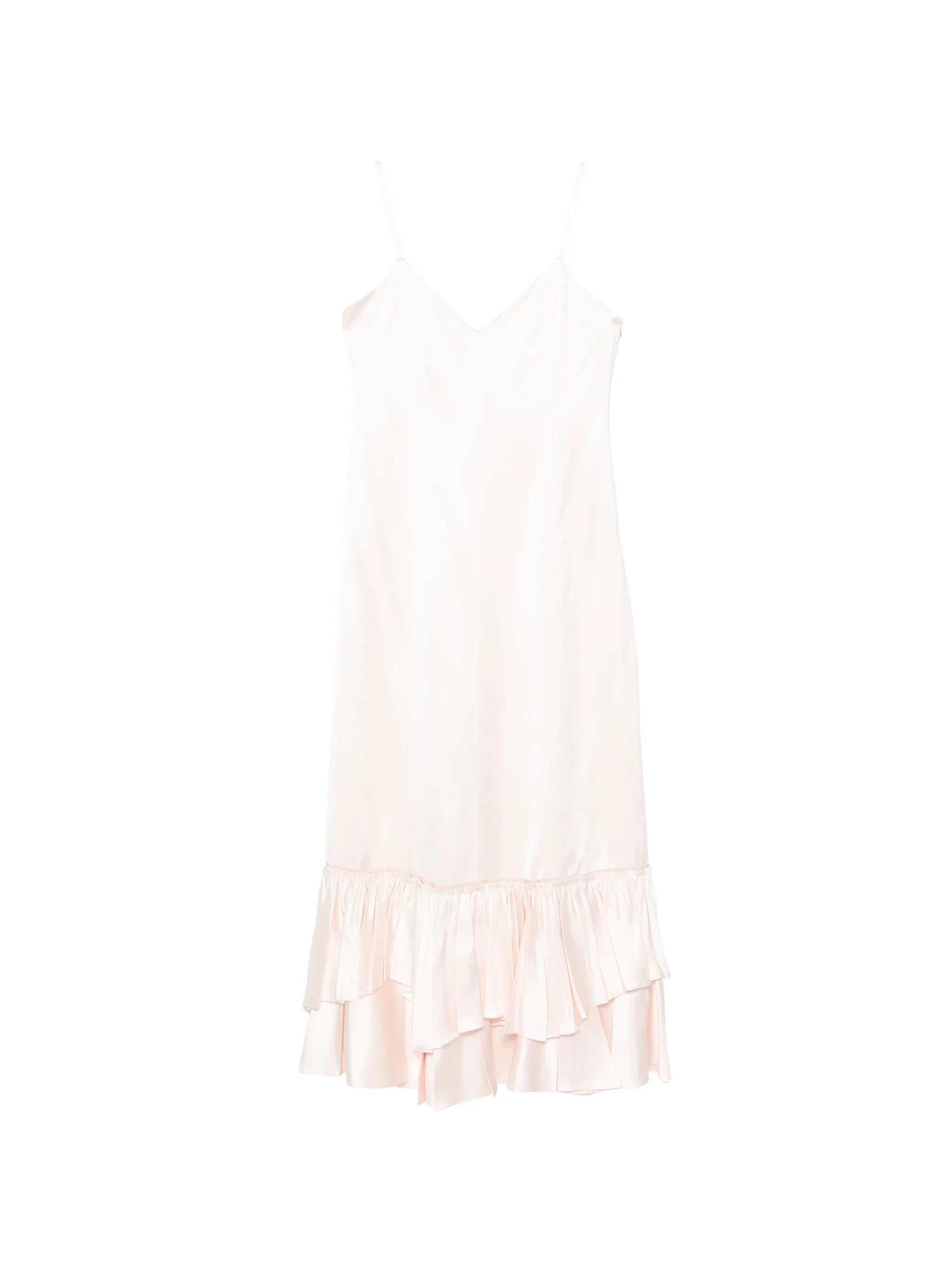 ruffled slip dress