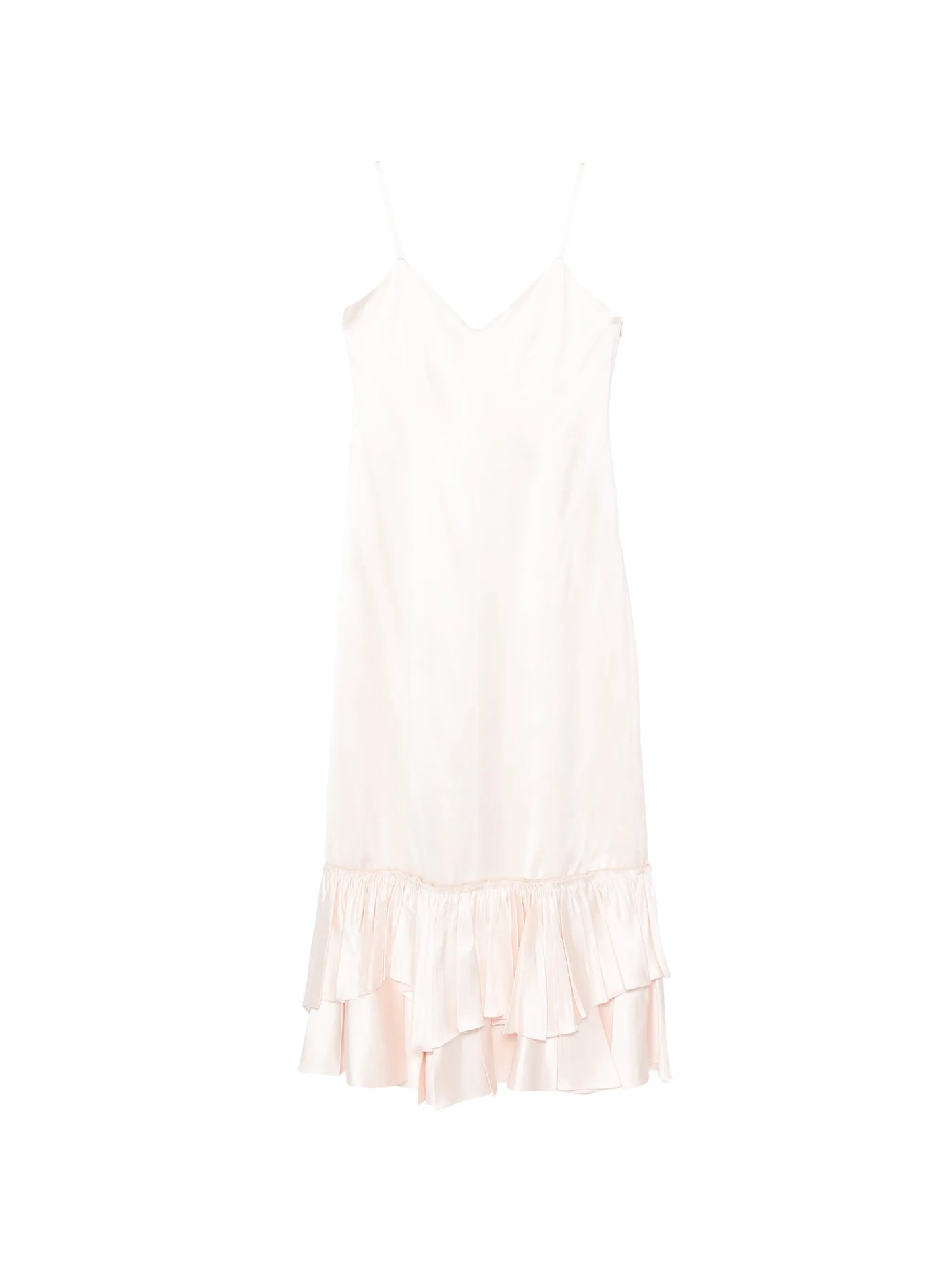 ruffled slip dress