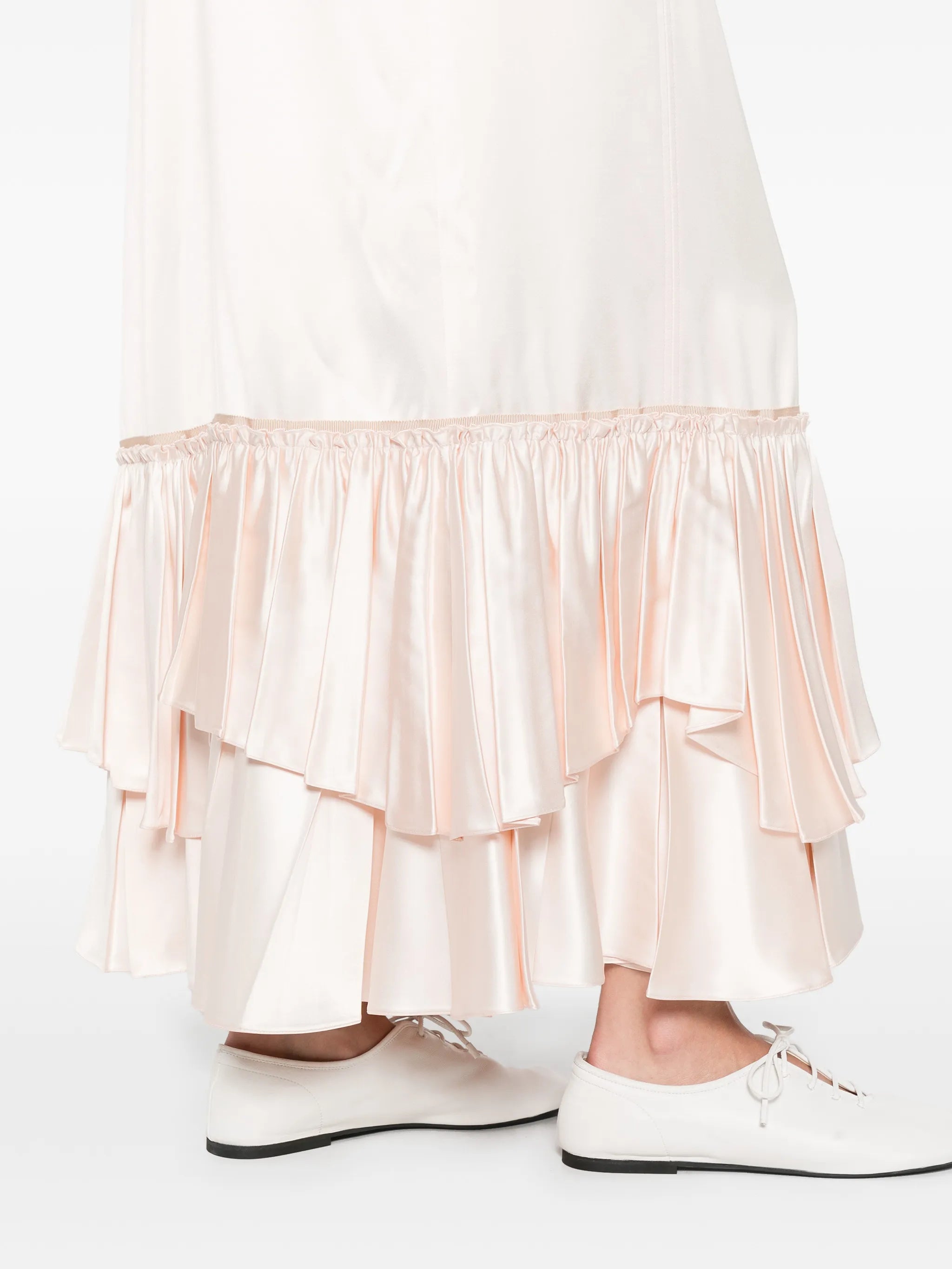 ruffled slip dress