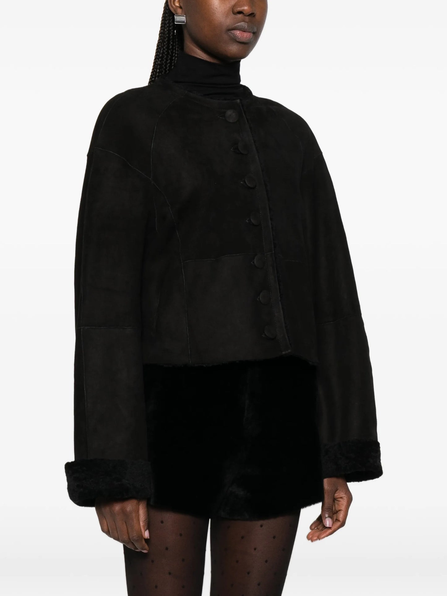 Willow buttoned leather jacket