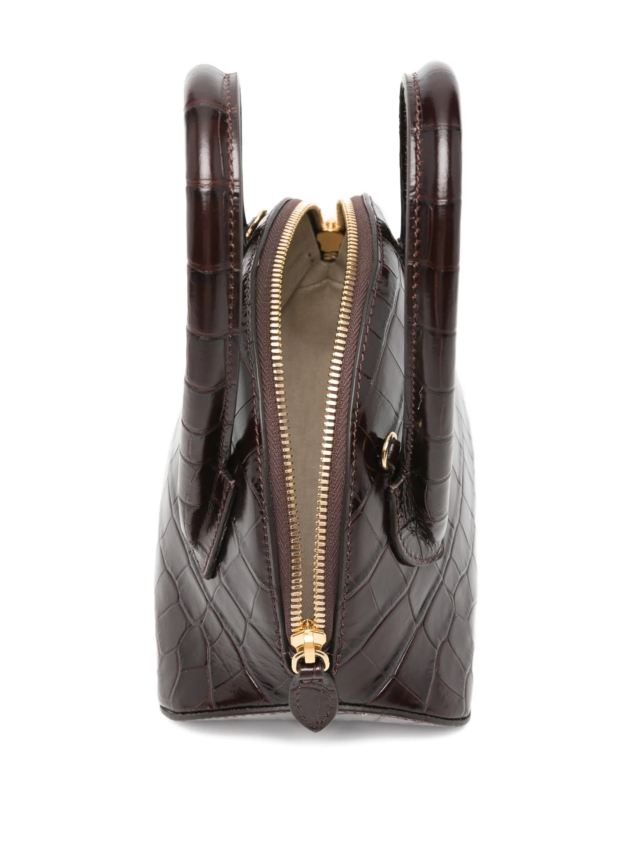 Dome croc-embossing mini bag