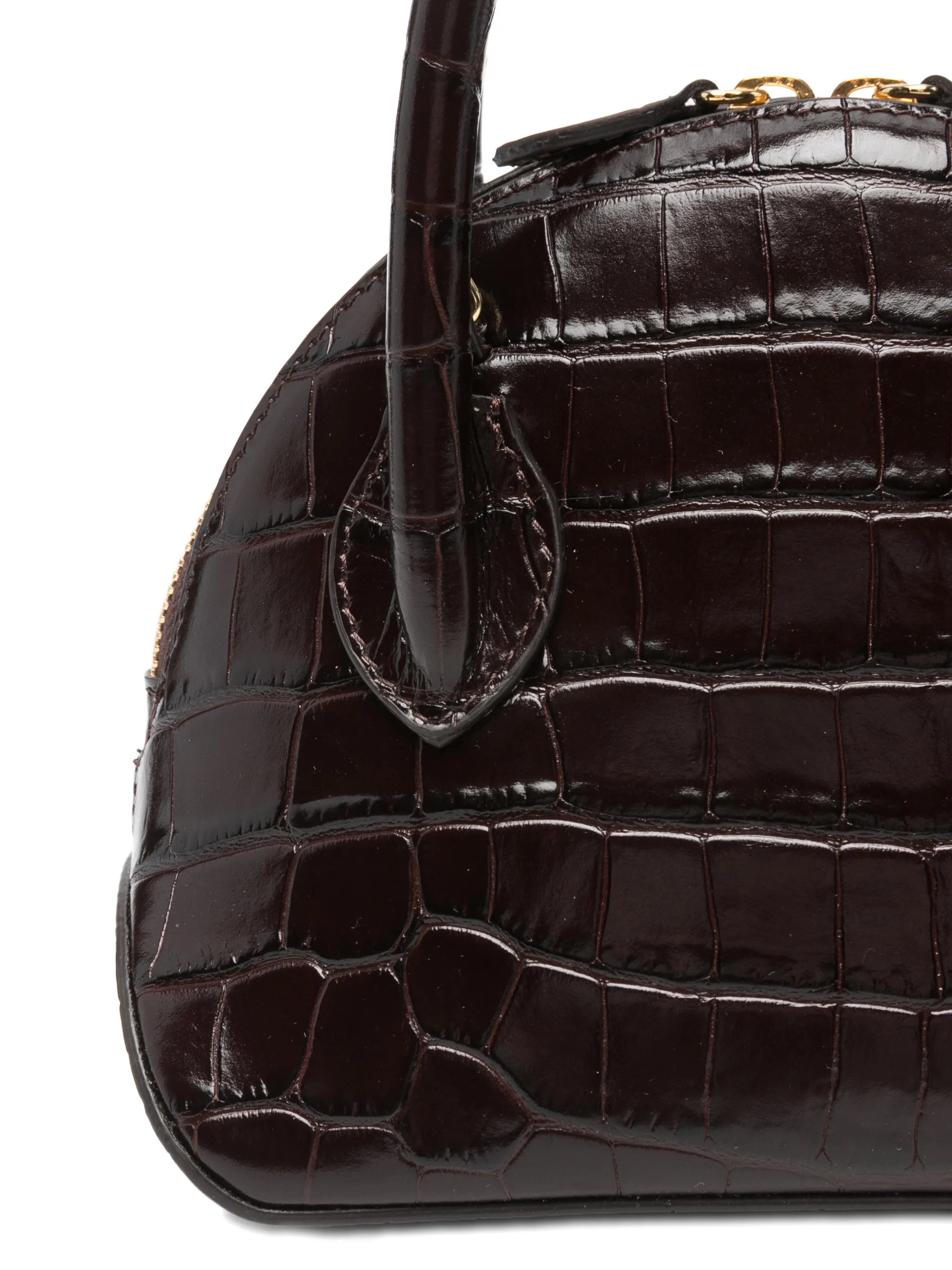 Dome croc-embossing mini bag