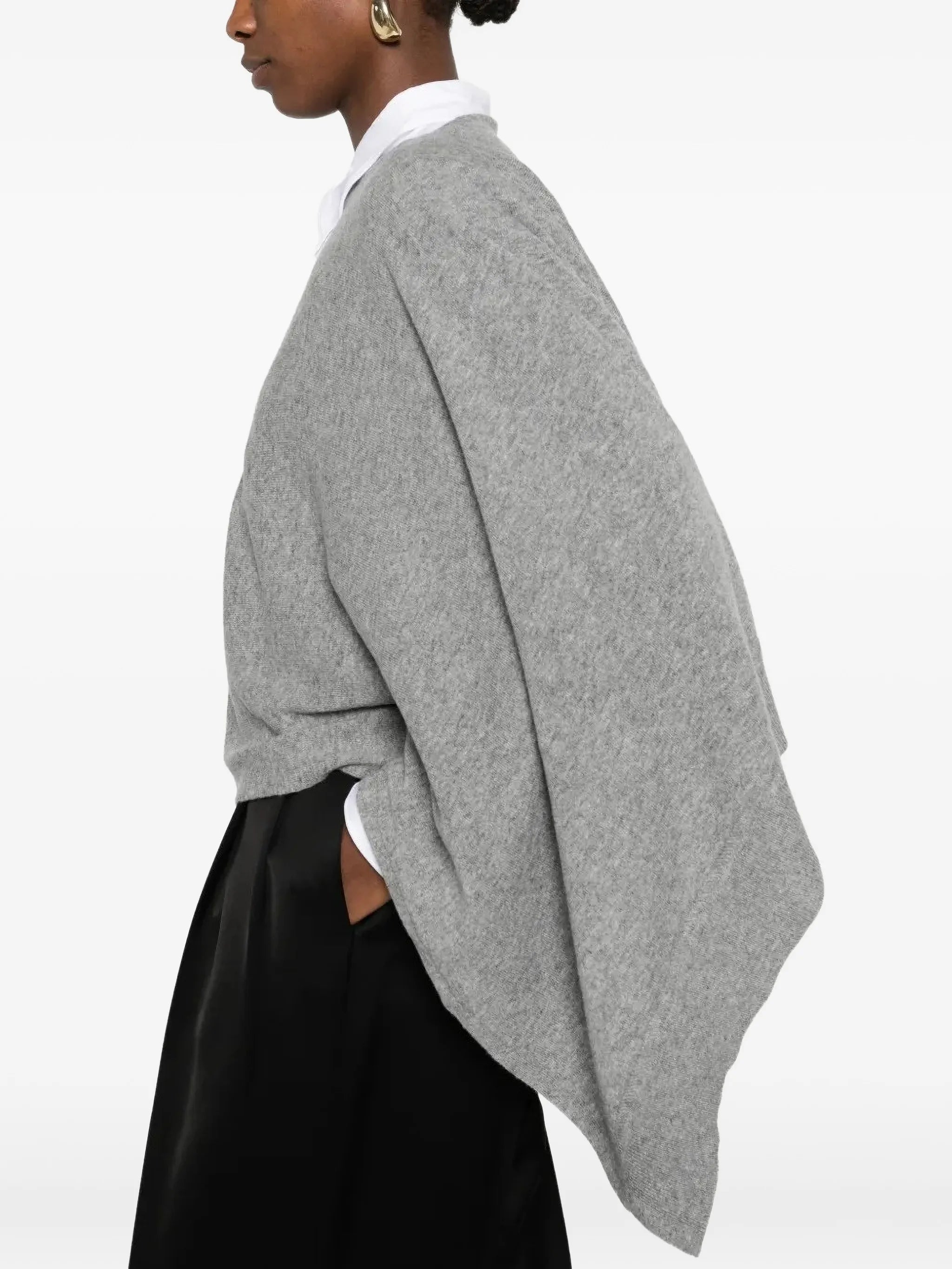 asymmetric-sleeve sweater