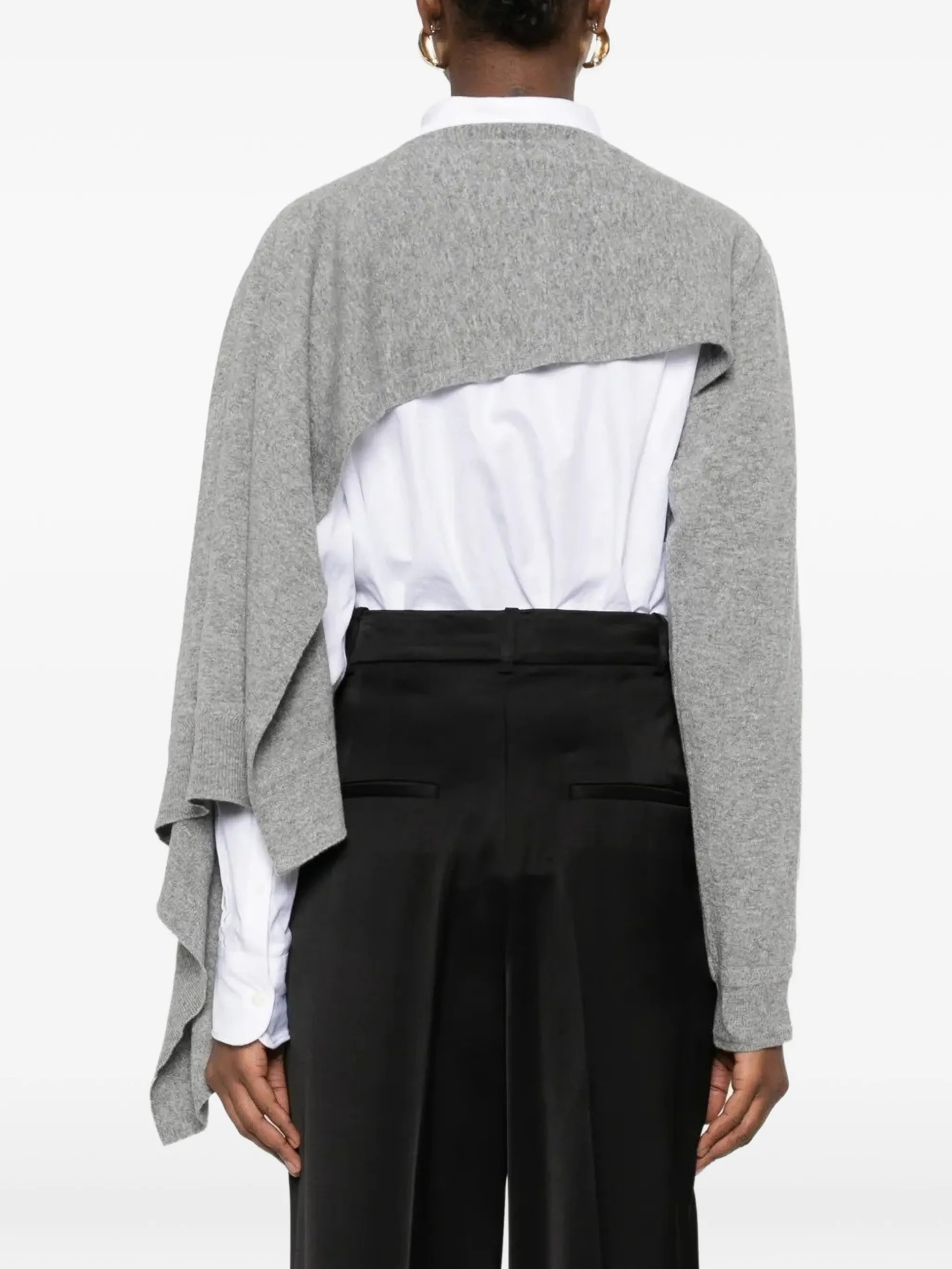 asymmetric-sleeve sweater