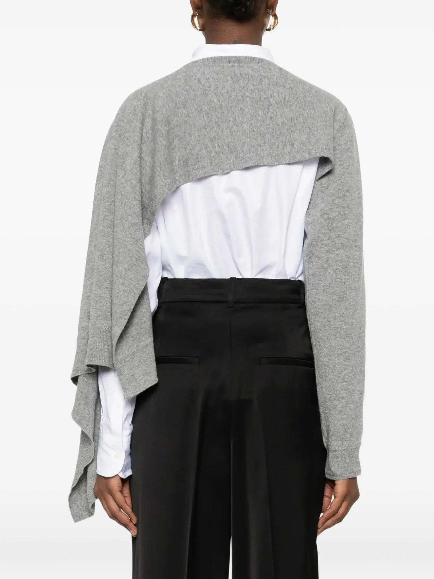 asymmetric-sleeve sweater