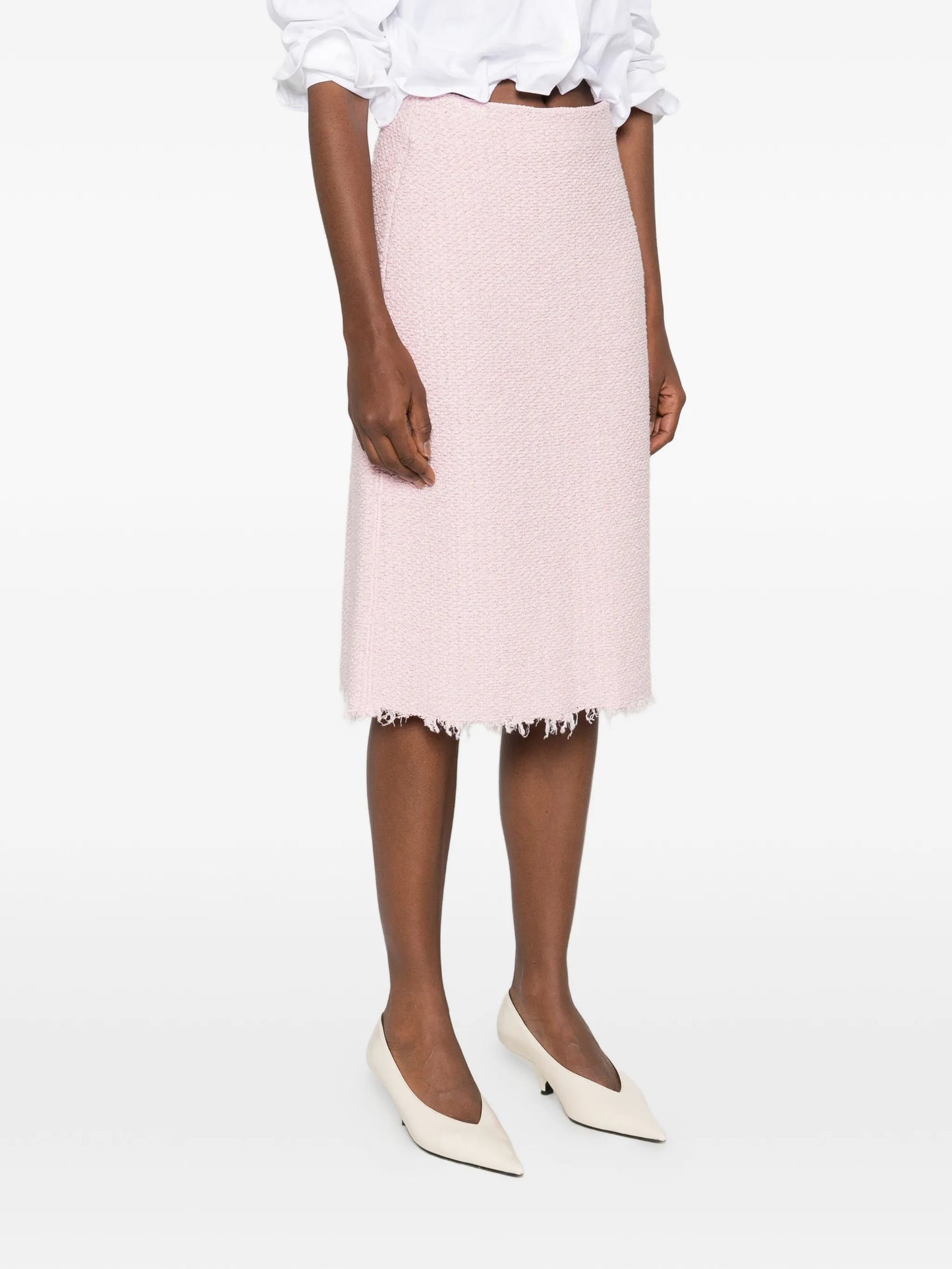 A-line frayed skirt
