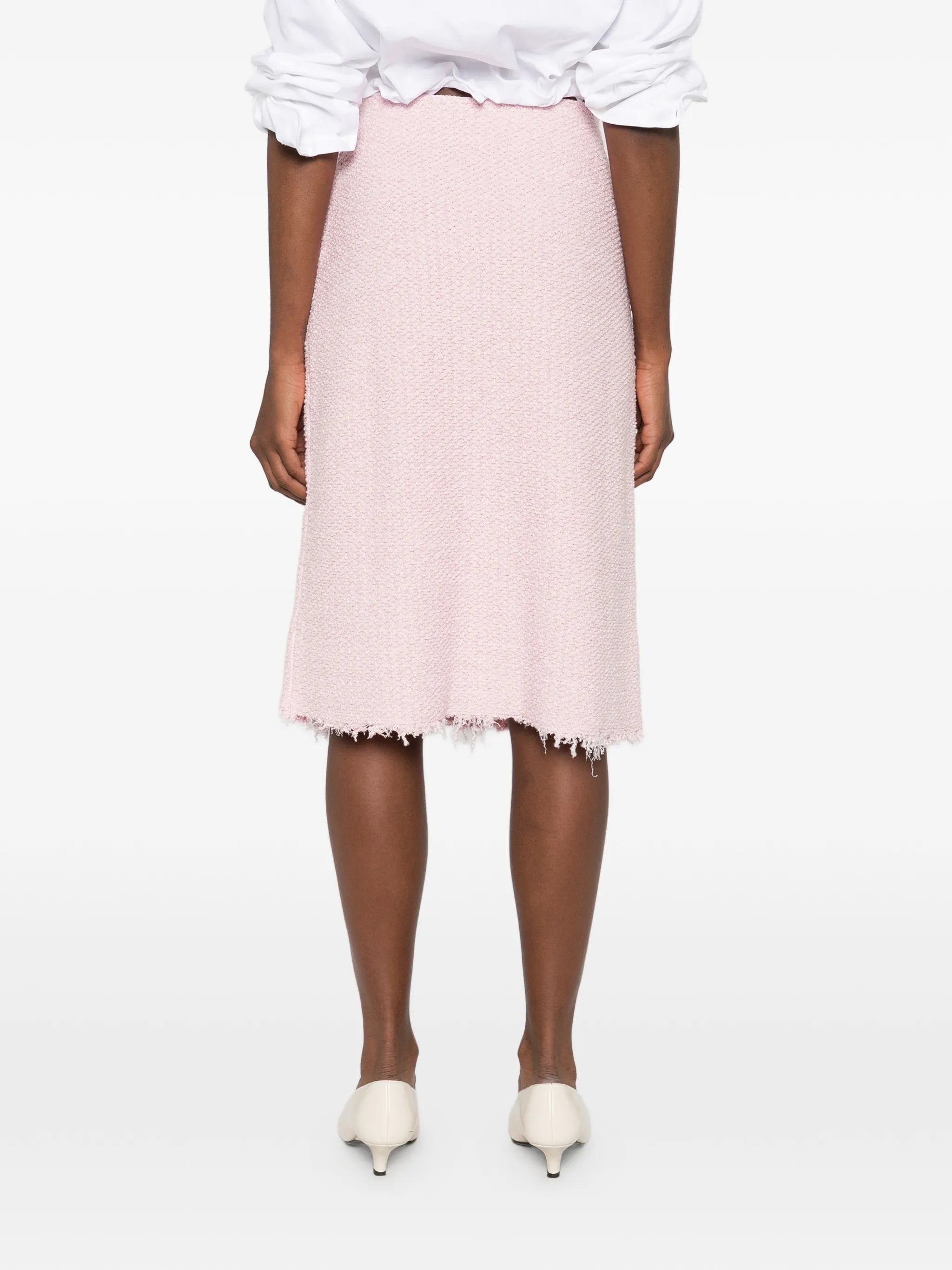 A-line frayed skirt