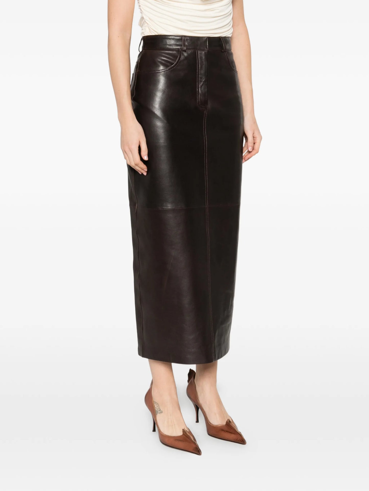 Ghalia pocket pencil midi skirt