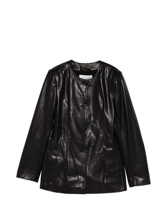 Maud button-up leather jacket
