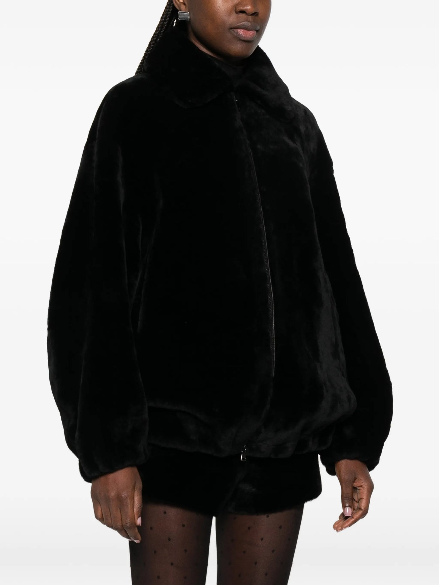 Plush bomber jacket