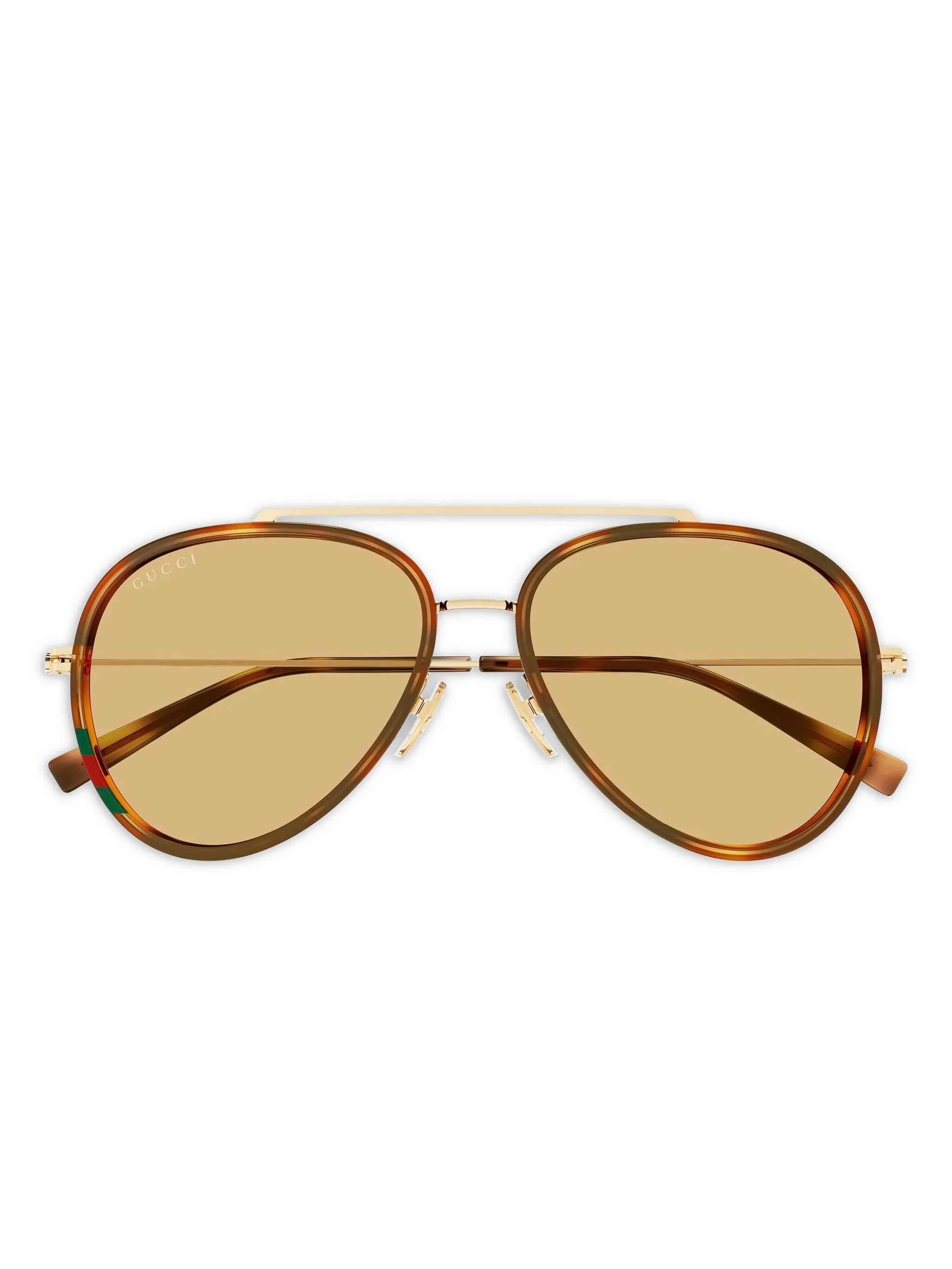 tortoiseshell-effect pilot-frame sunglasses