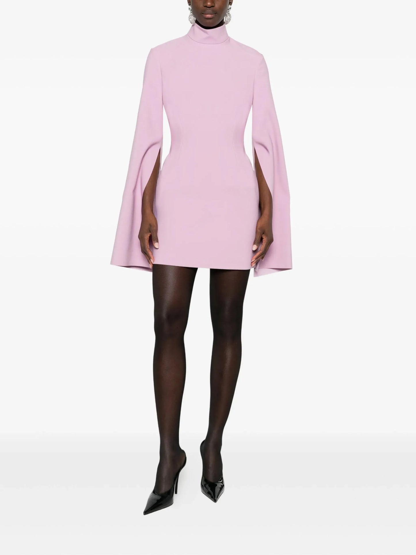 funnel-neck mini dress