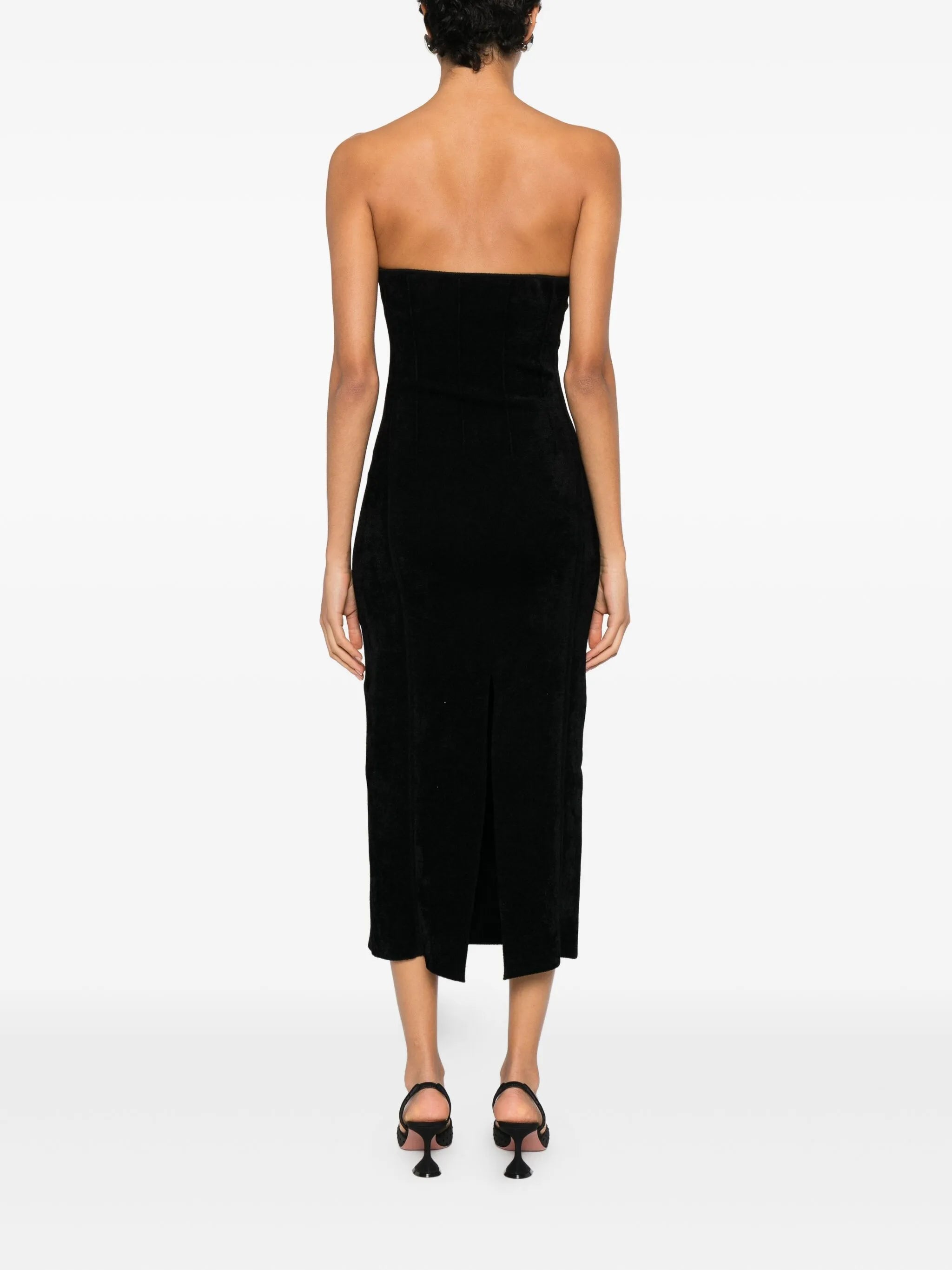 Titania bustier velvet midi dress