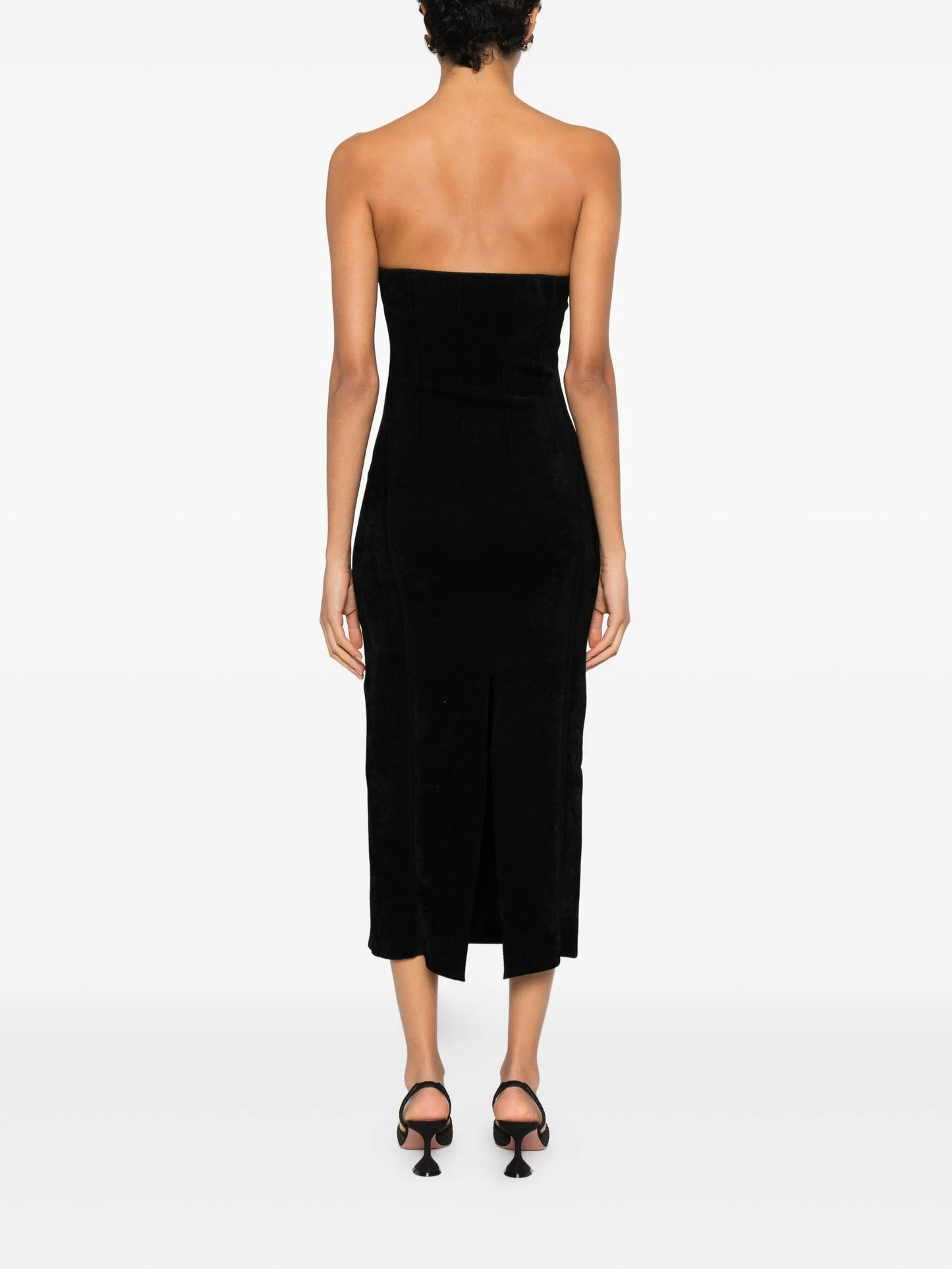 Titania bustier velvet midi dress
