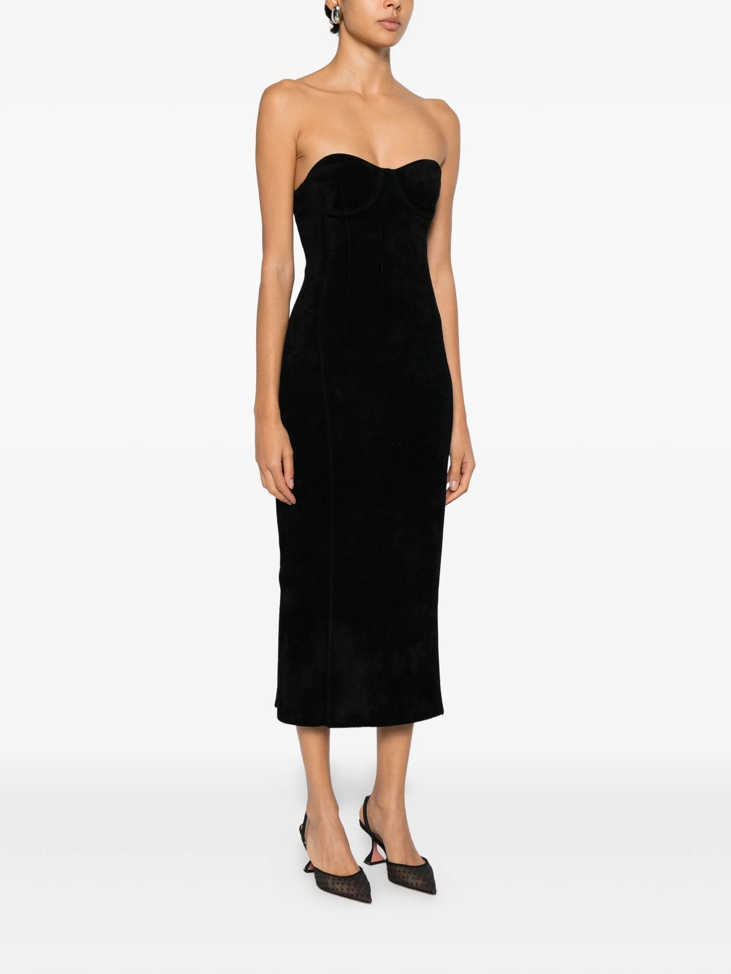 Titania bustier velvet midi dress