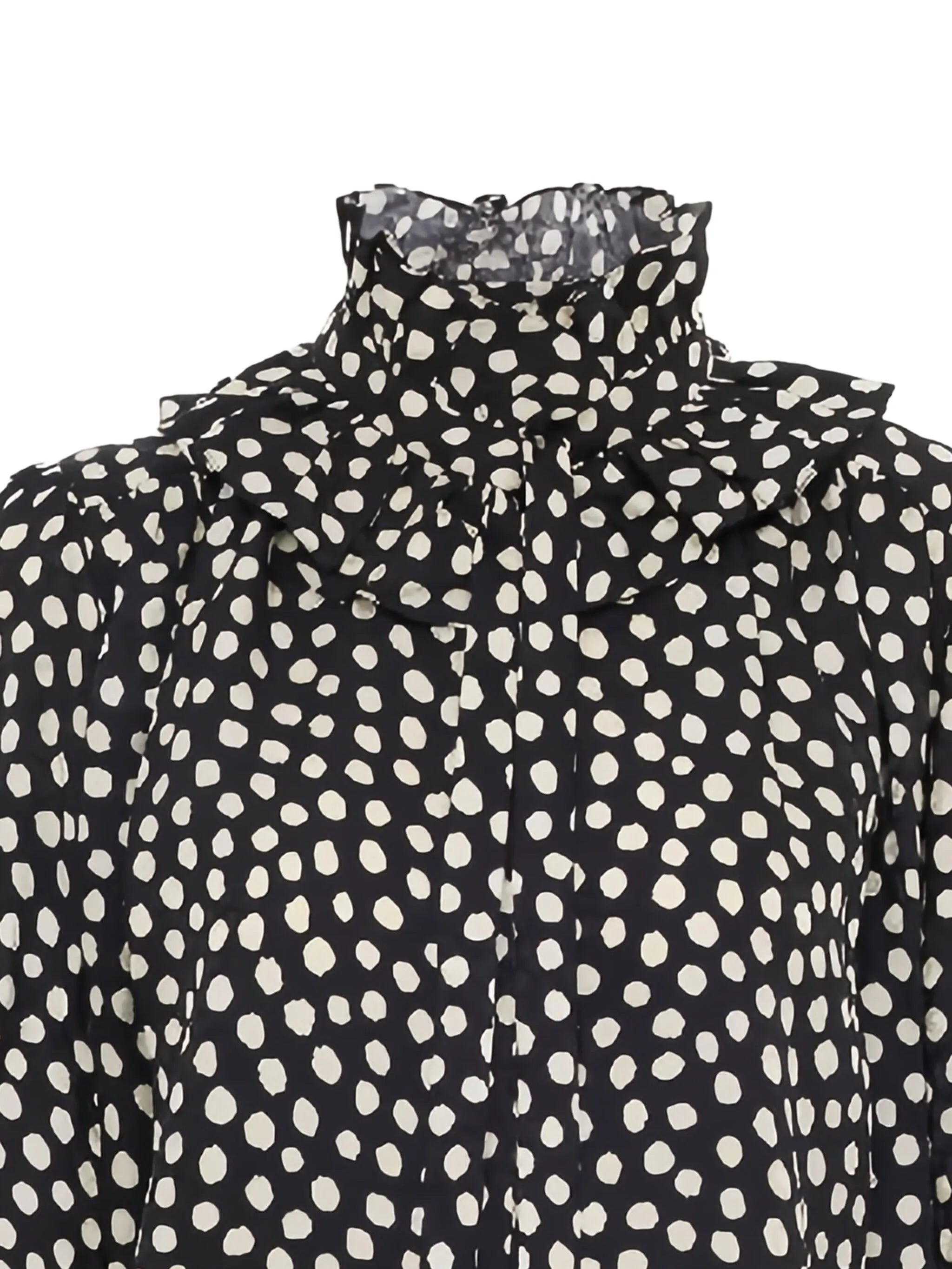 ruffled polka-dot blouse
