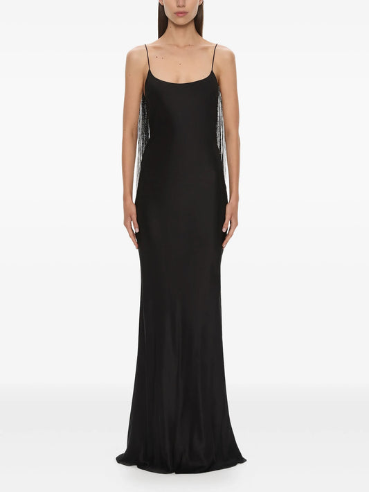 lattice-lace silk gown