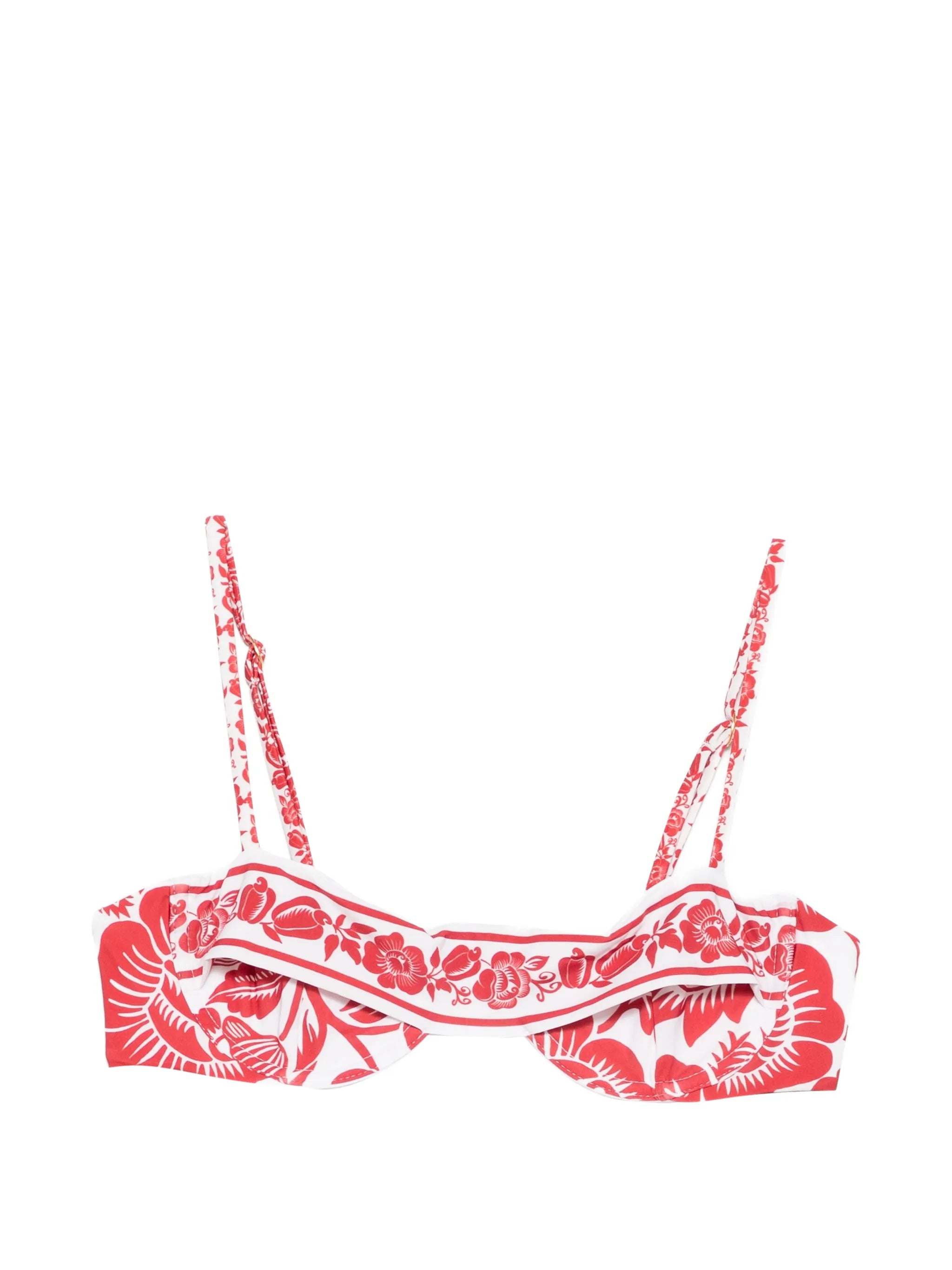 underwire floral-print bikini top