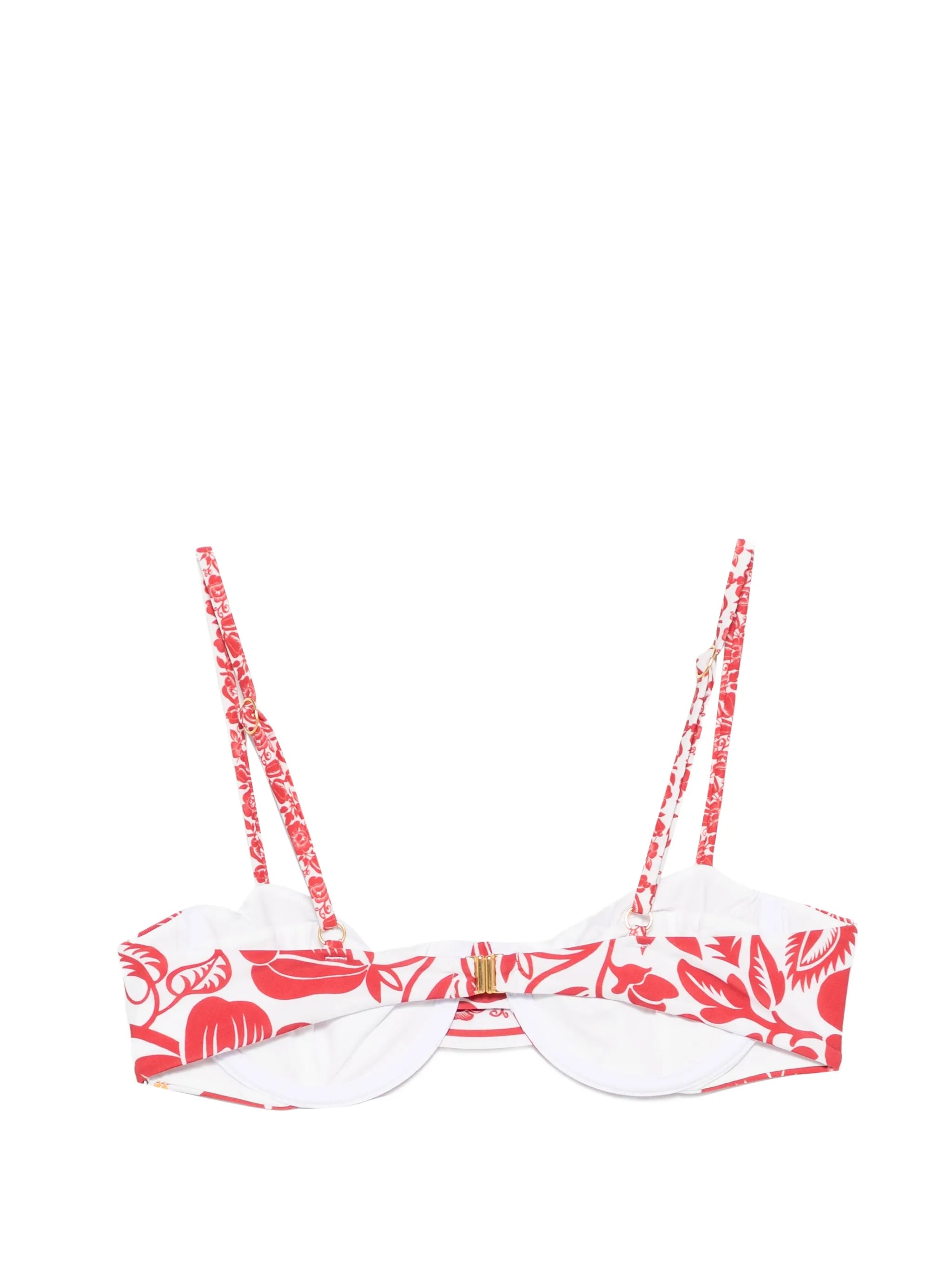 underwire floral-print bikini top