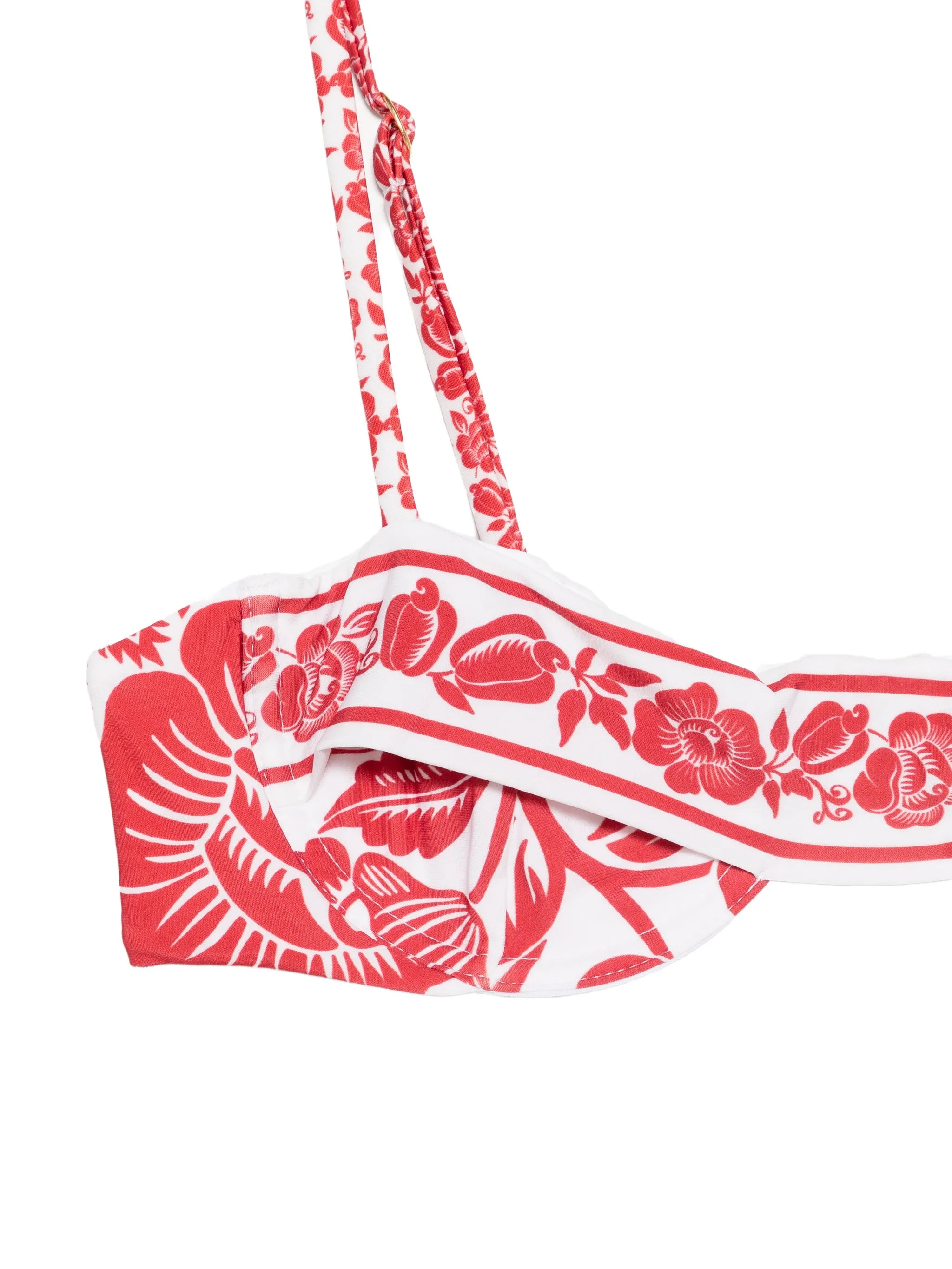 underwire floral-print bikini top