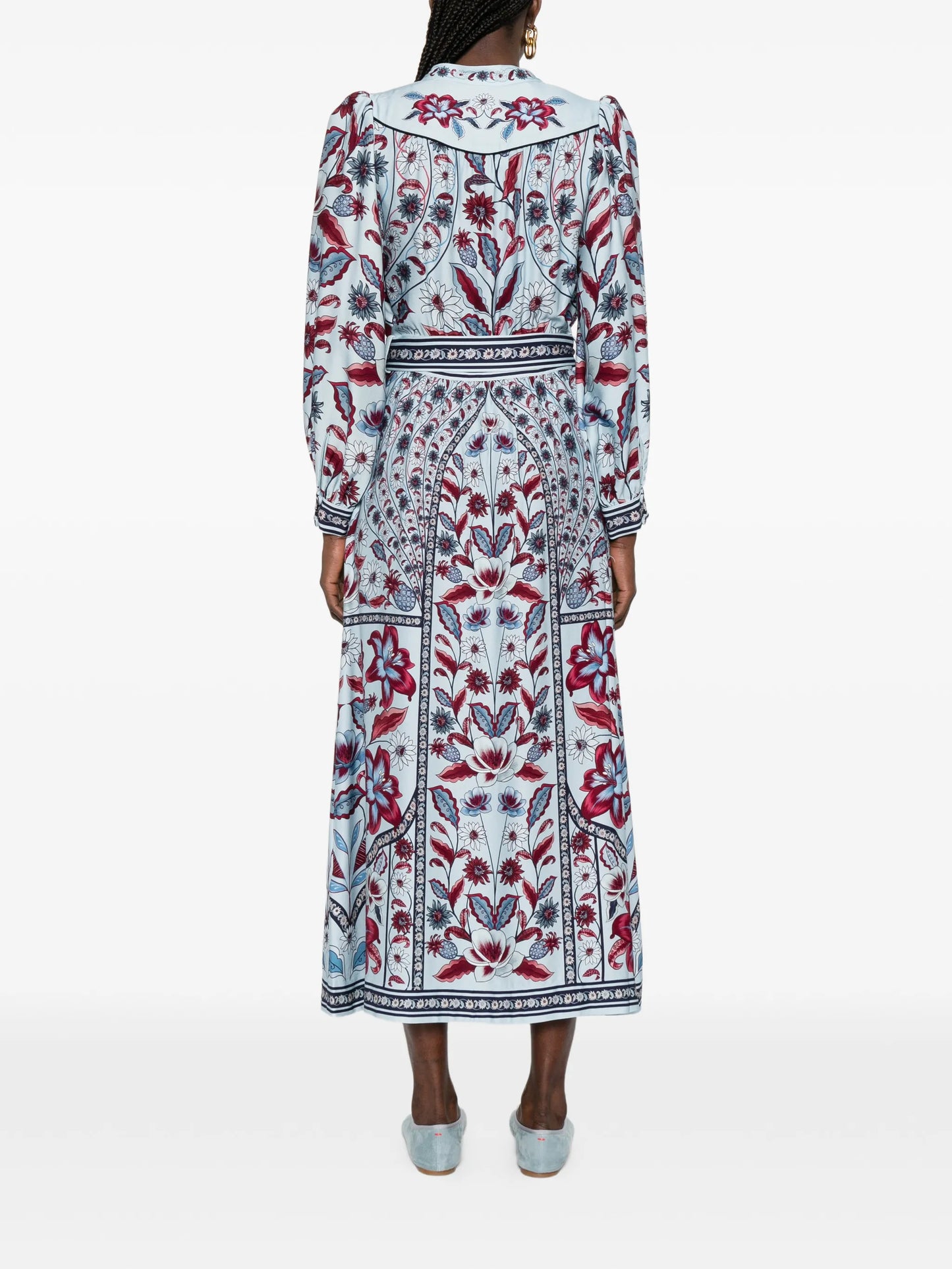 Marcelle floral belted midi dress