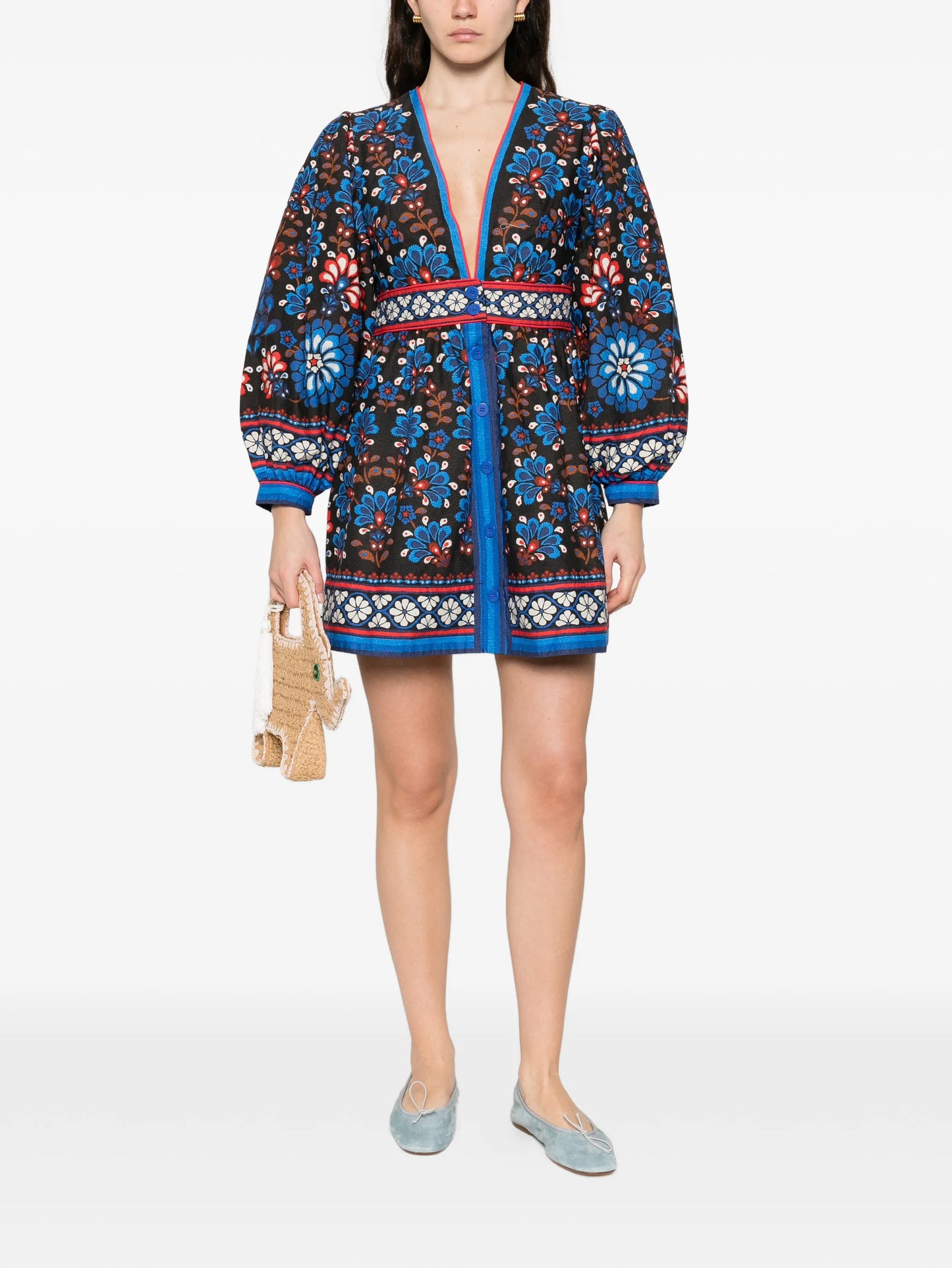 Latina Scarf V-neck mini dress