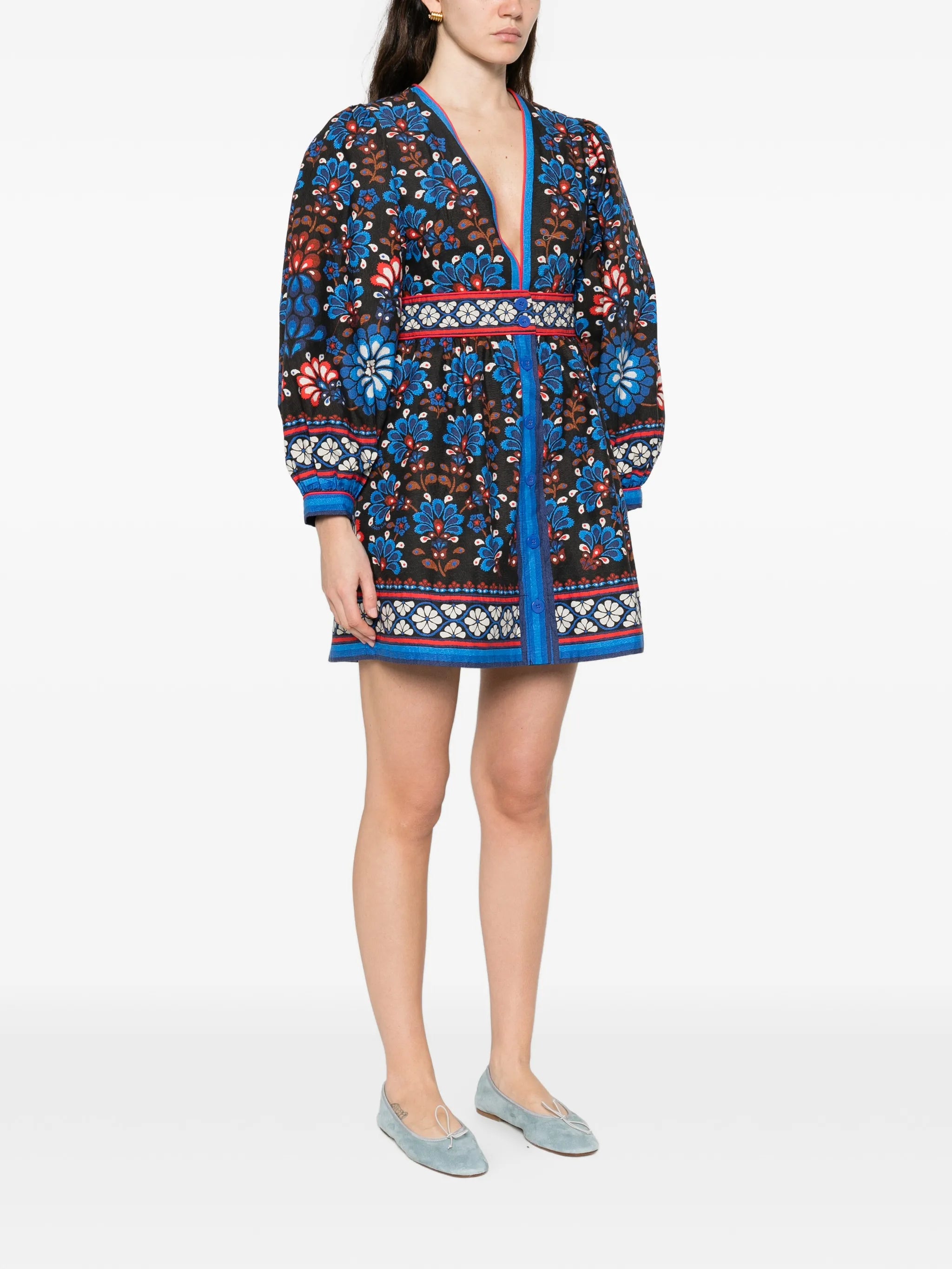 Latina Scarf V-neck mini dress