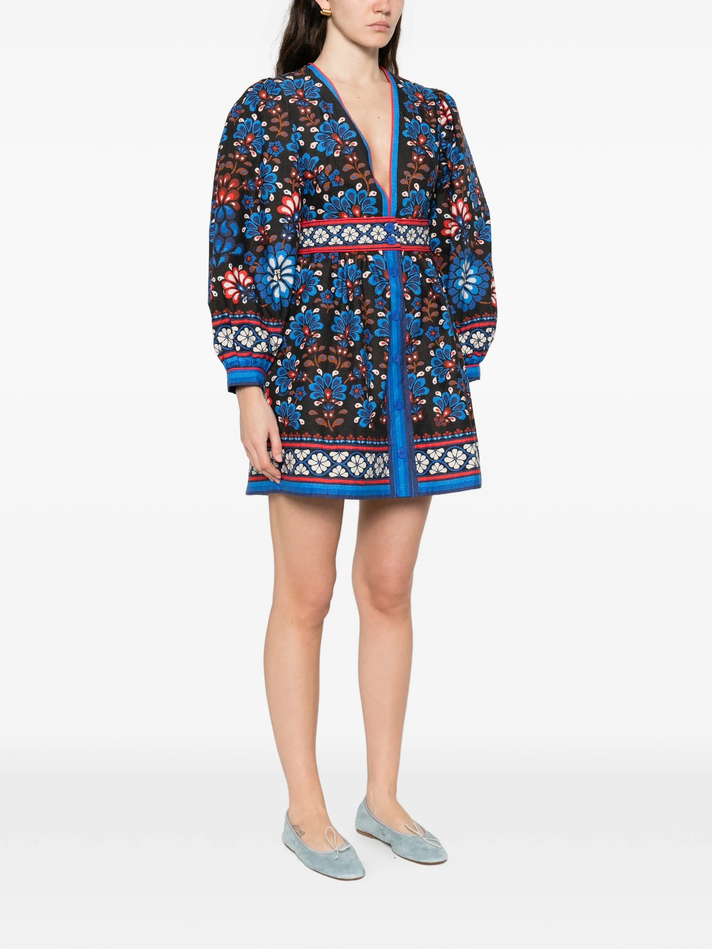 Latina Scarf V-neck mini dress