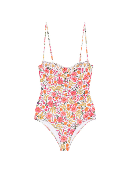 floral-print swimsuit
