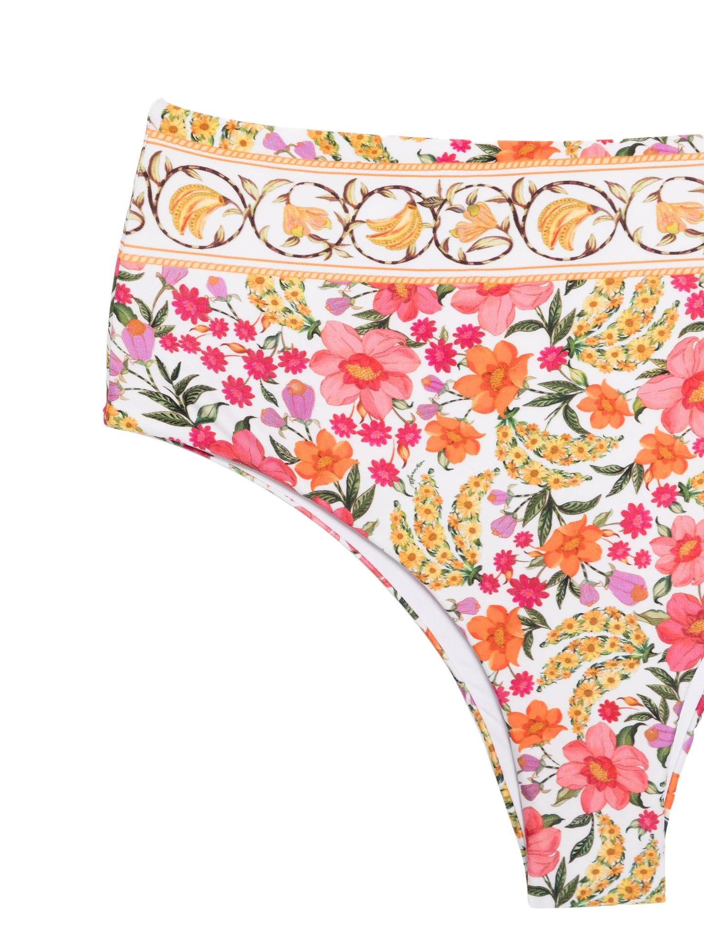 floral high-waist bikini bottom