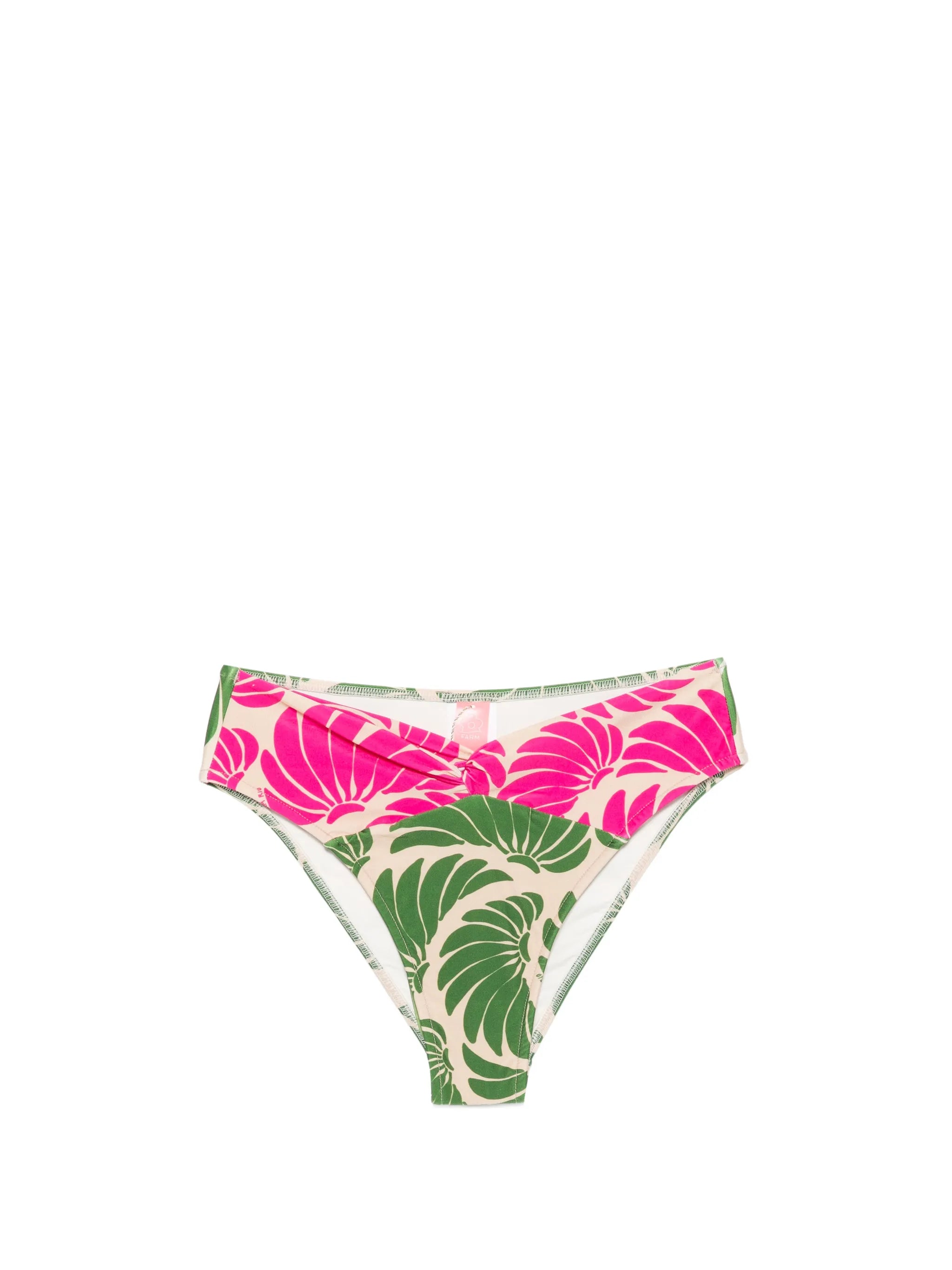 high-waist floral-print bikini bottom
