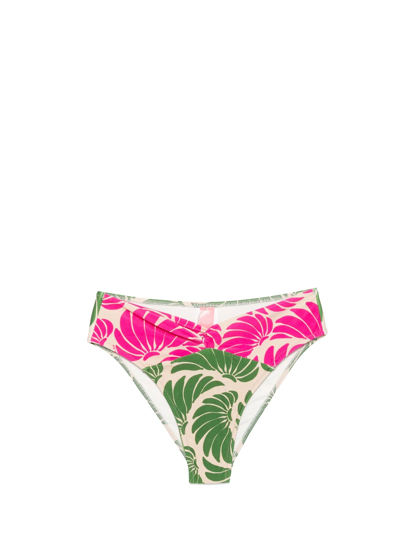 high-waist floral-print bikini bottom