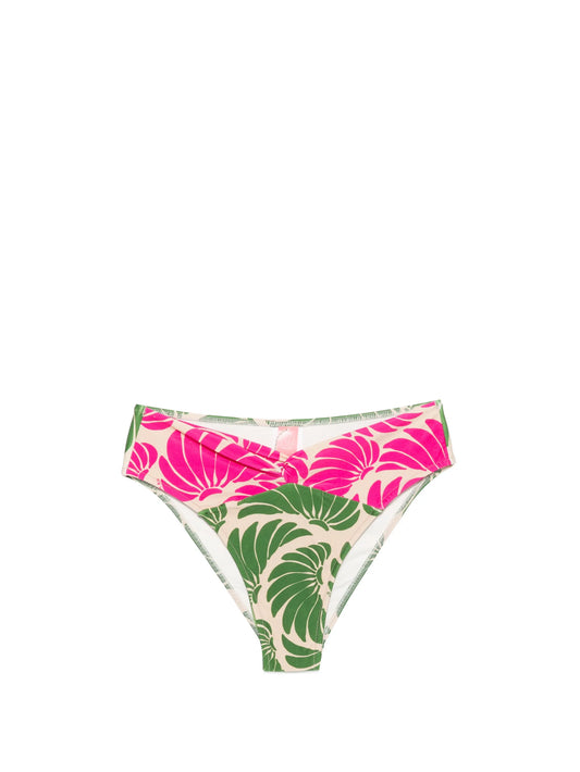 high-waist floral-print bikini bottom