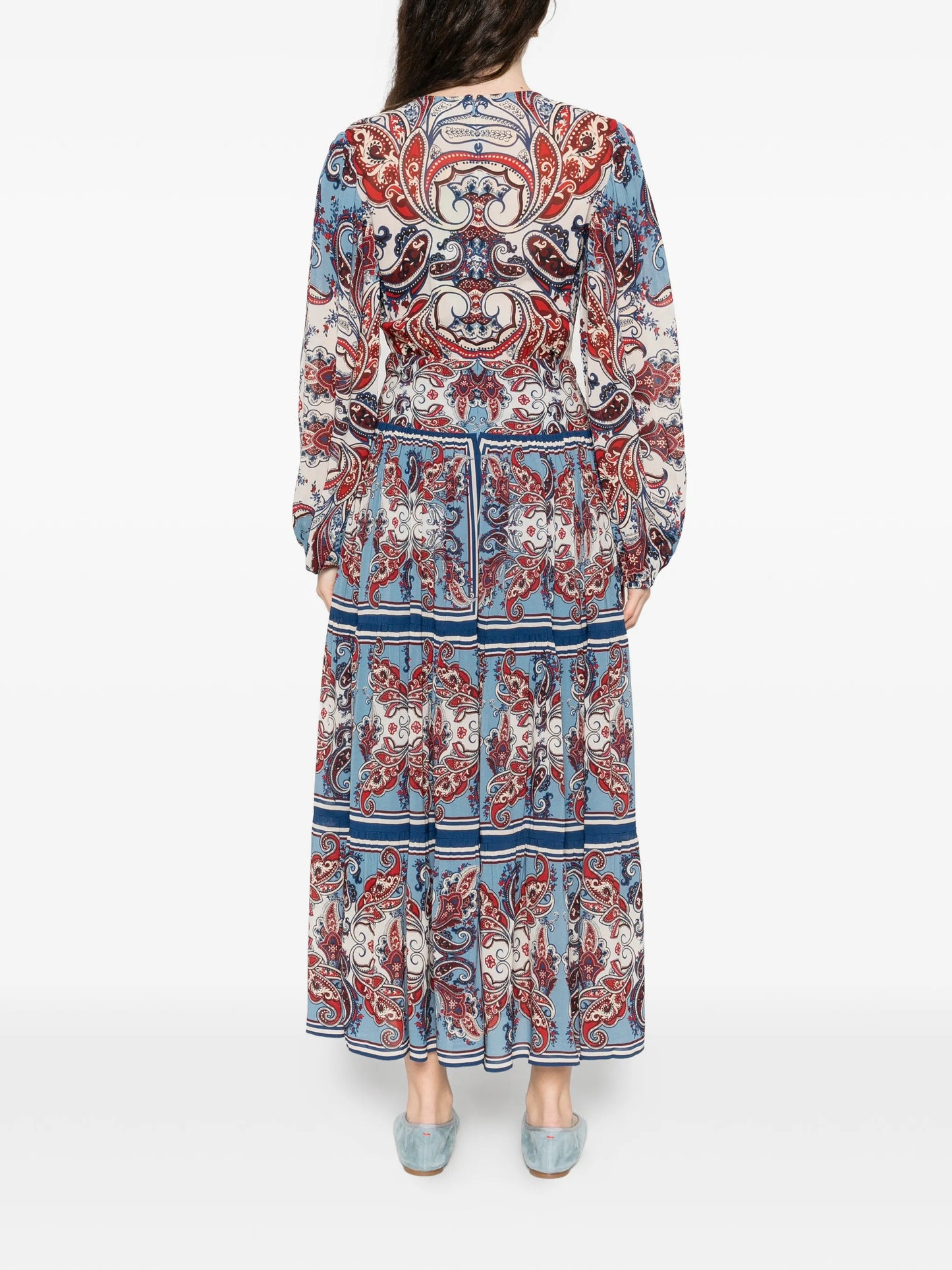 Paisley Scarf tie-waist maxi dress