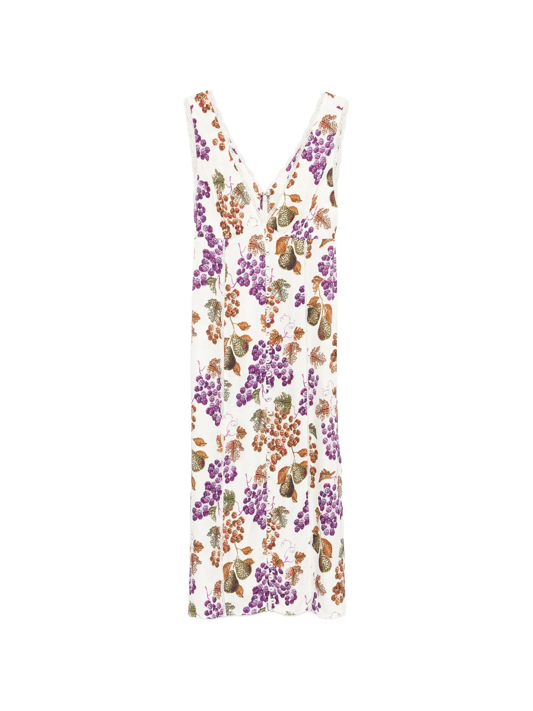 Grape Garden sleeveless midi dress