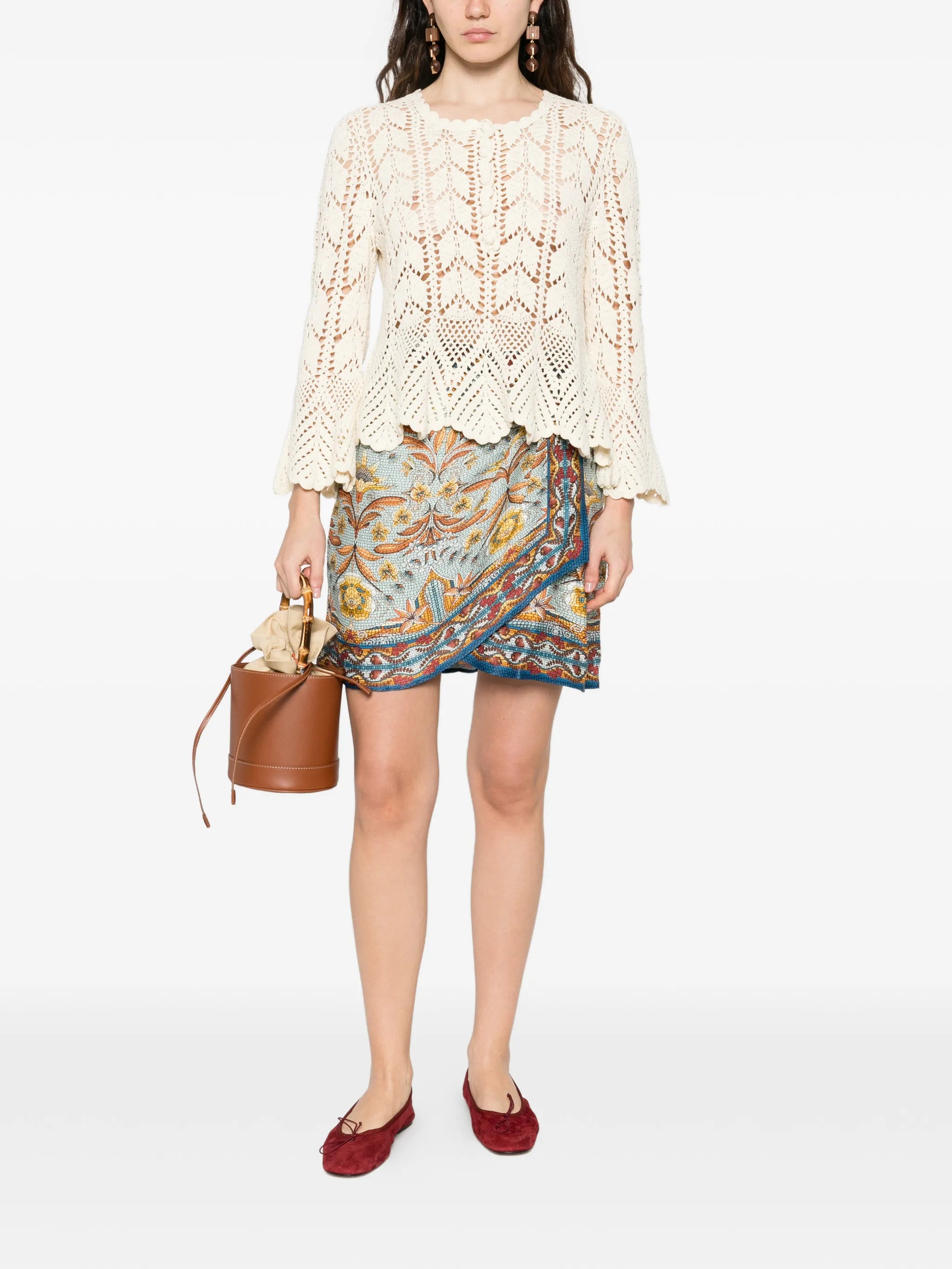 Mosaic Garden mini wrap skirt