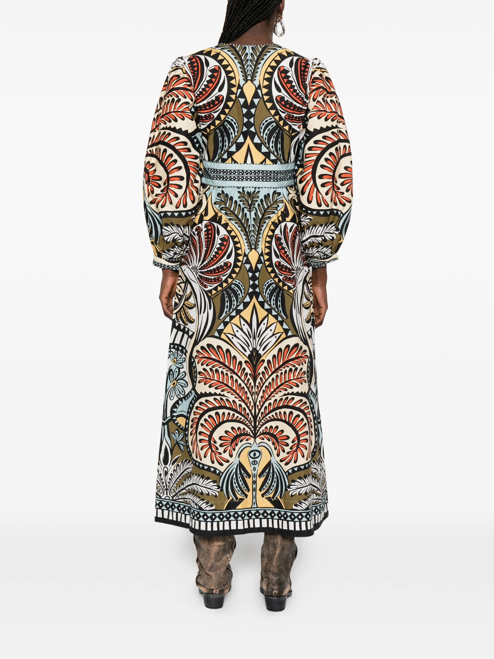 printed V-neck dress