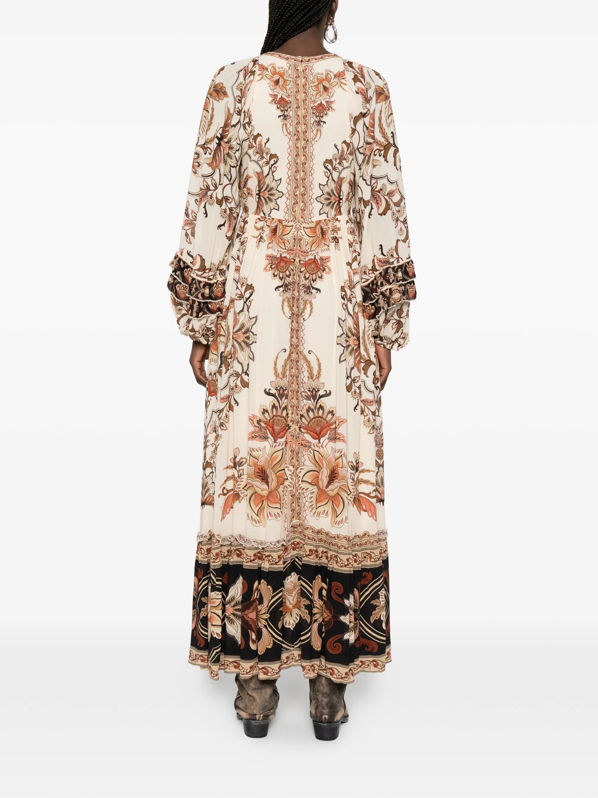 Majestic Garden ruffled floral-print dress