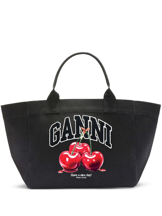 XXL Cherry printed tote bag