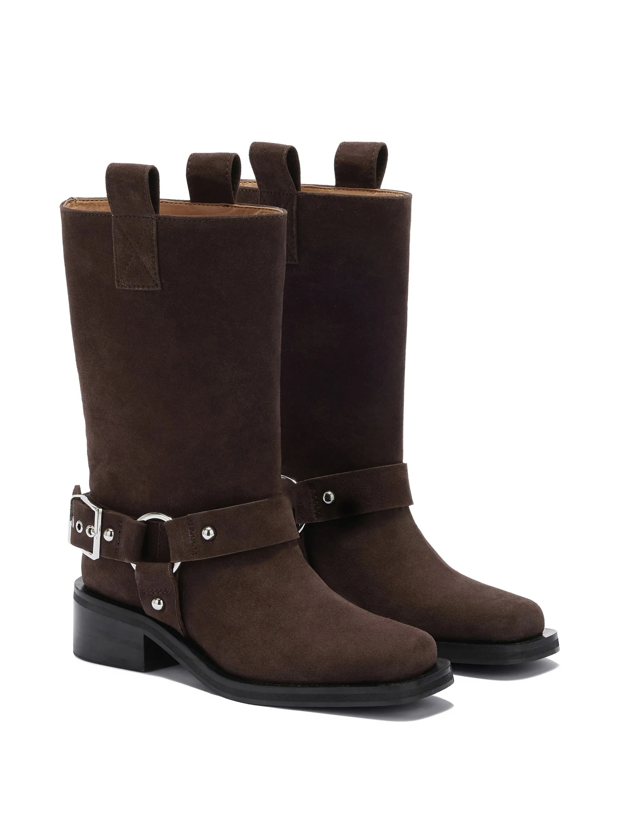 buckle-detail suede boots