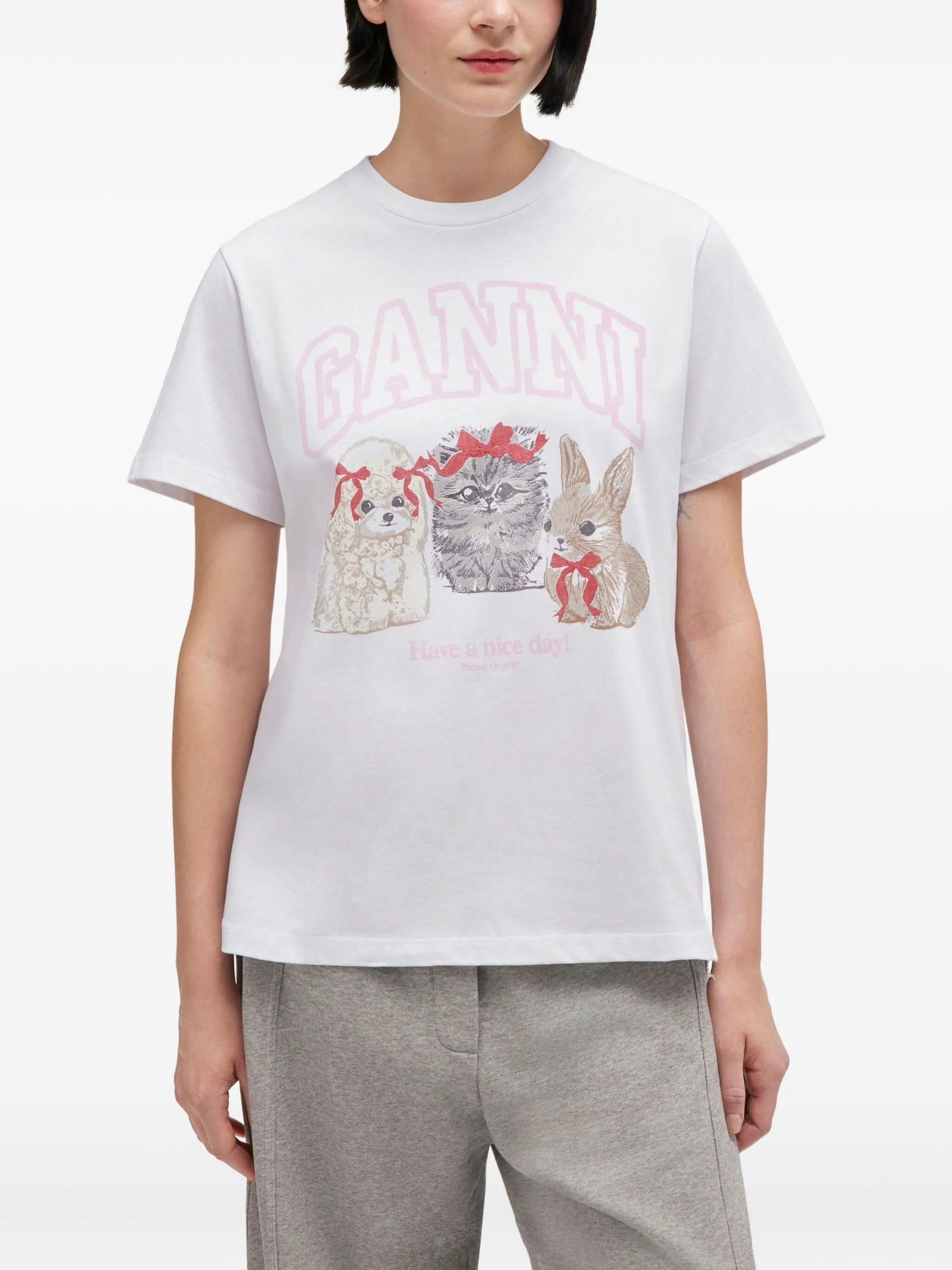 animals-print T-shirt