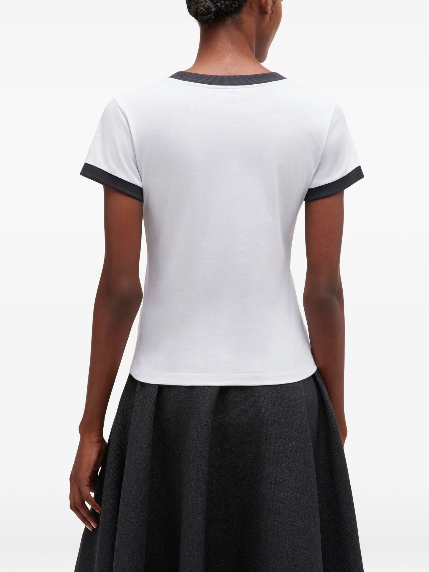 cat-print ringer T-shirt