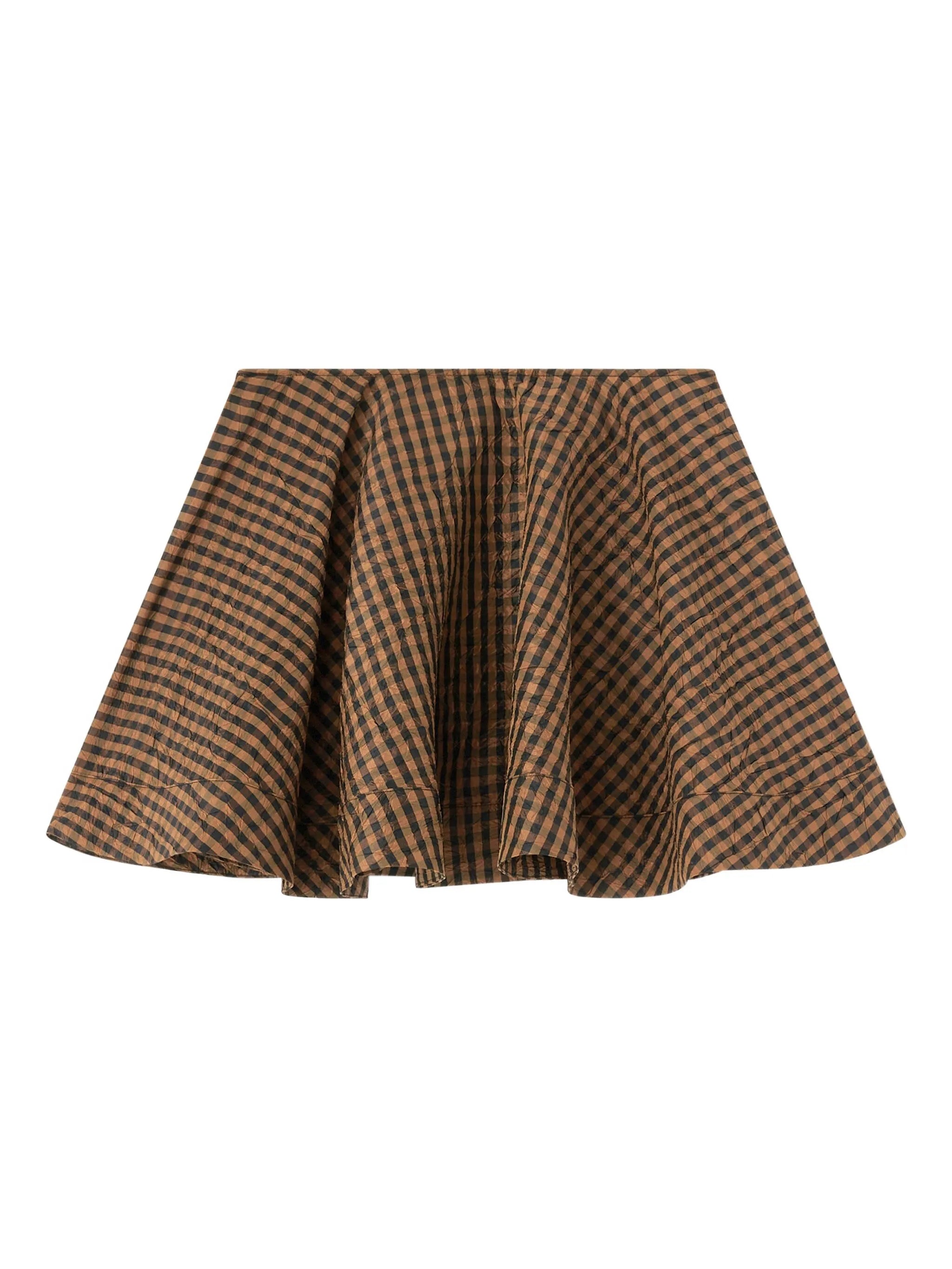 gingham mini skirt