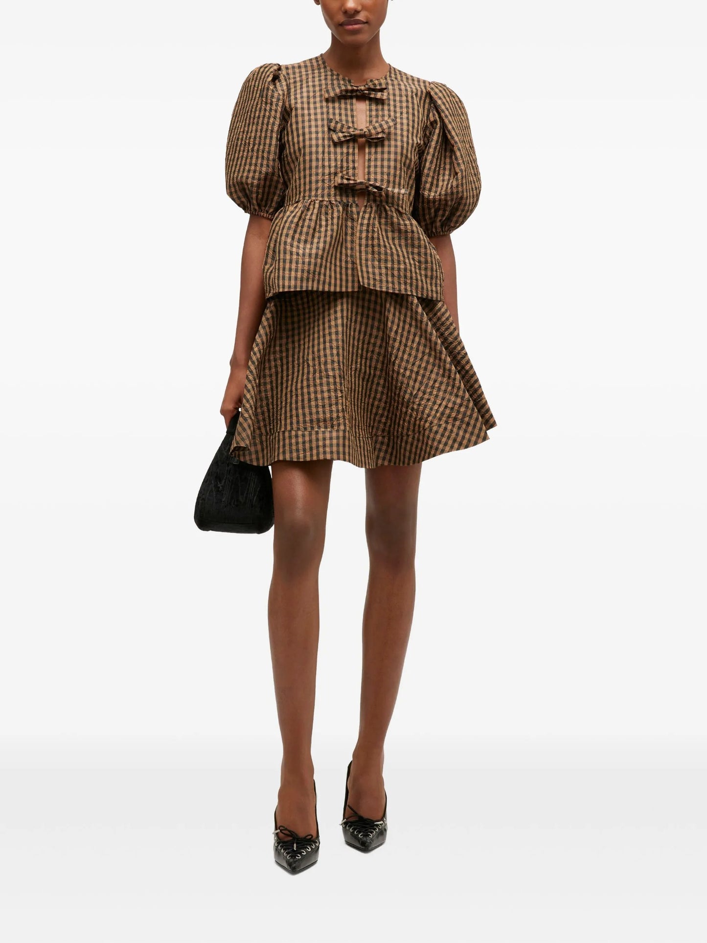 gingham mini skirt