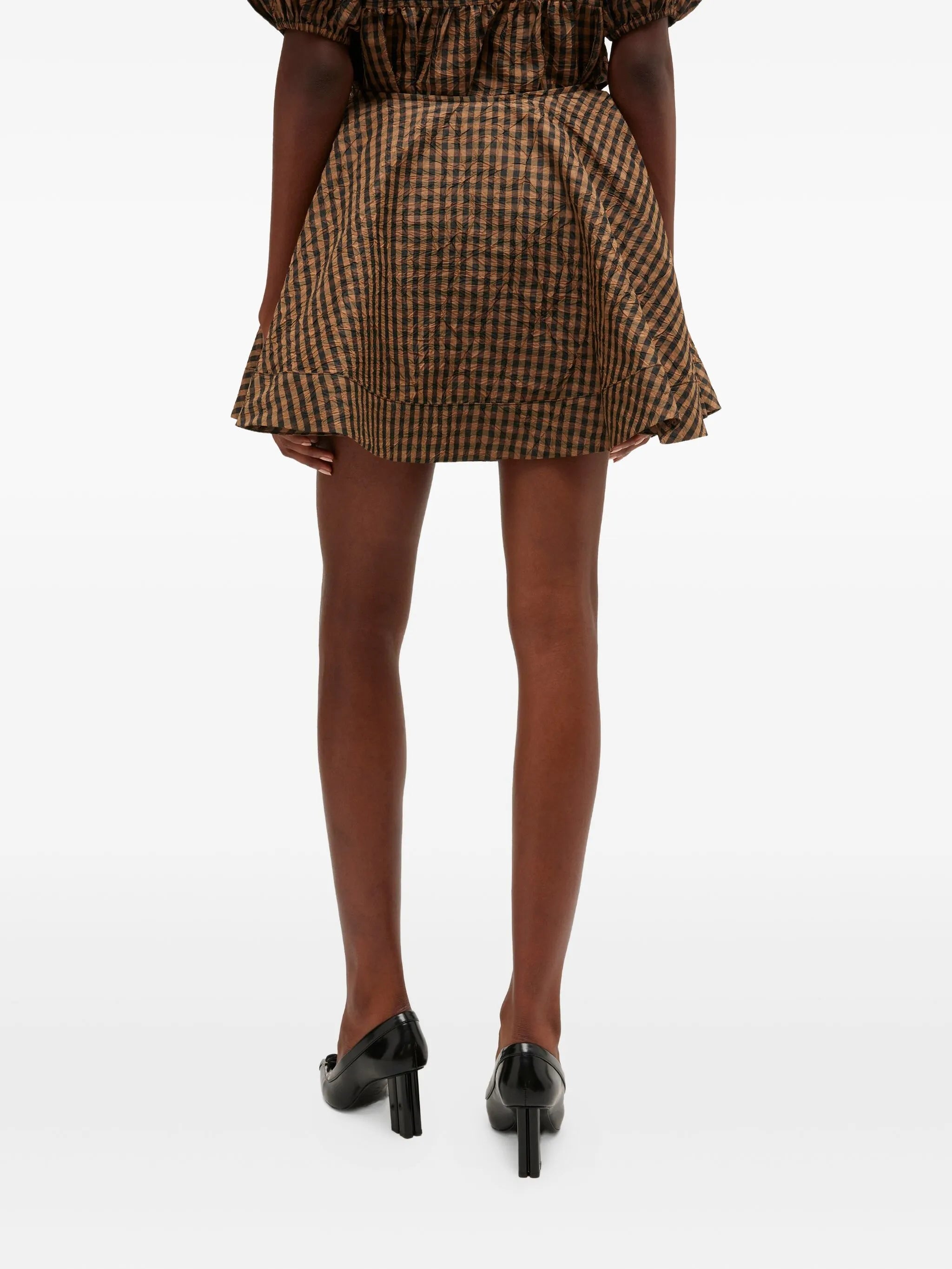 gingham mini skirt