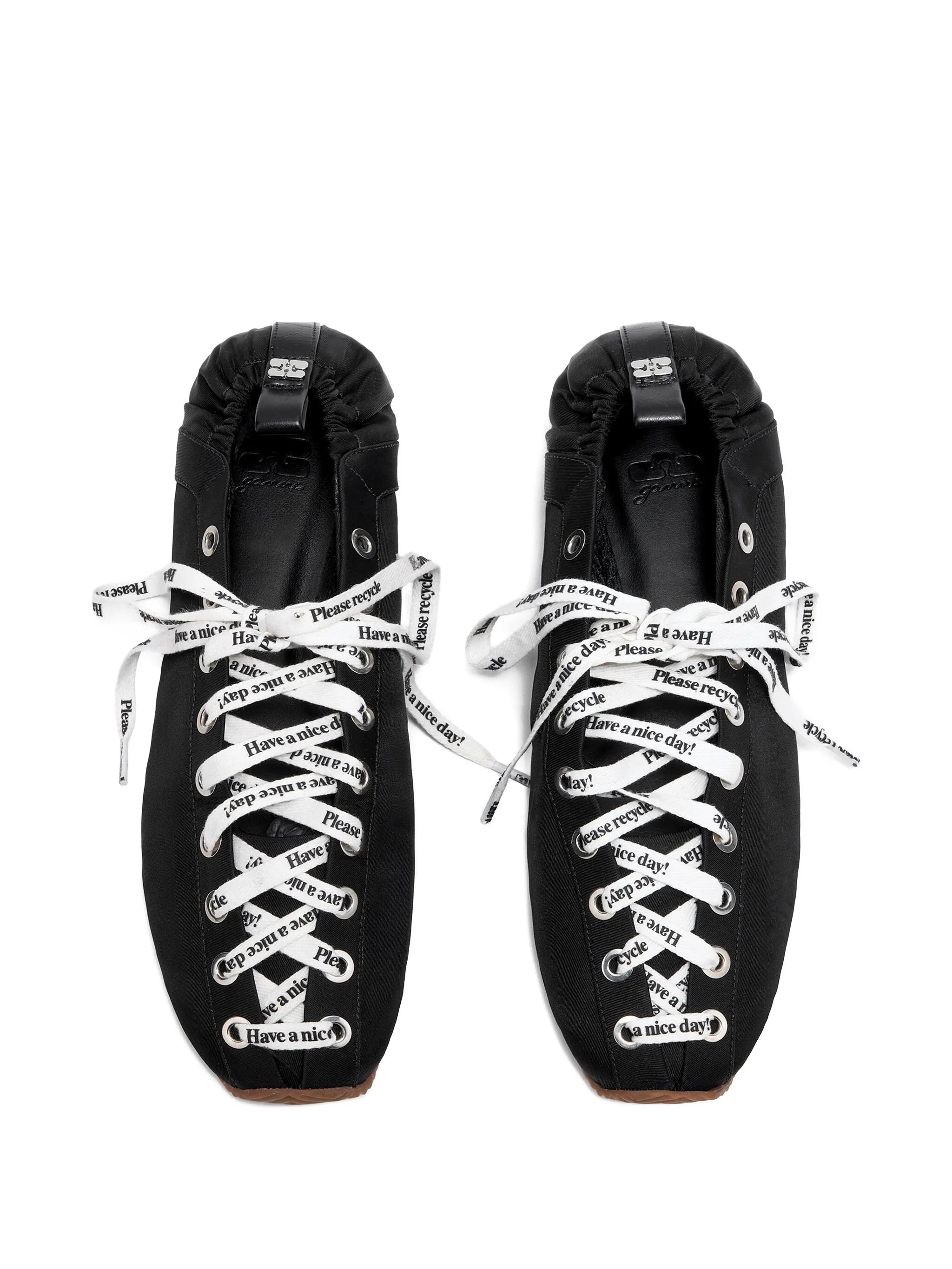 lace-up ballet flats