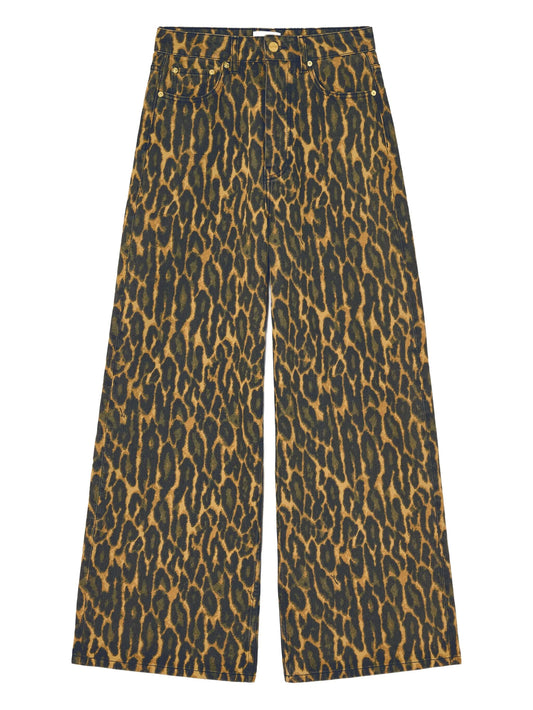 leopard-print jeans