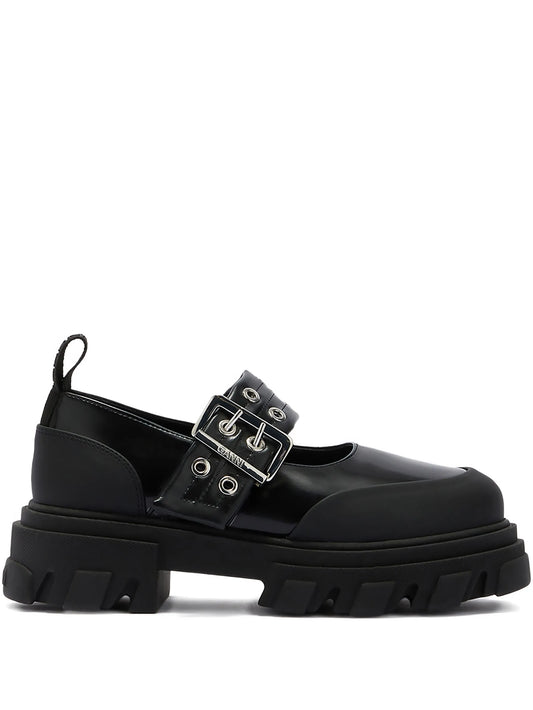 buckled eyelet-detail pumps
